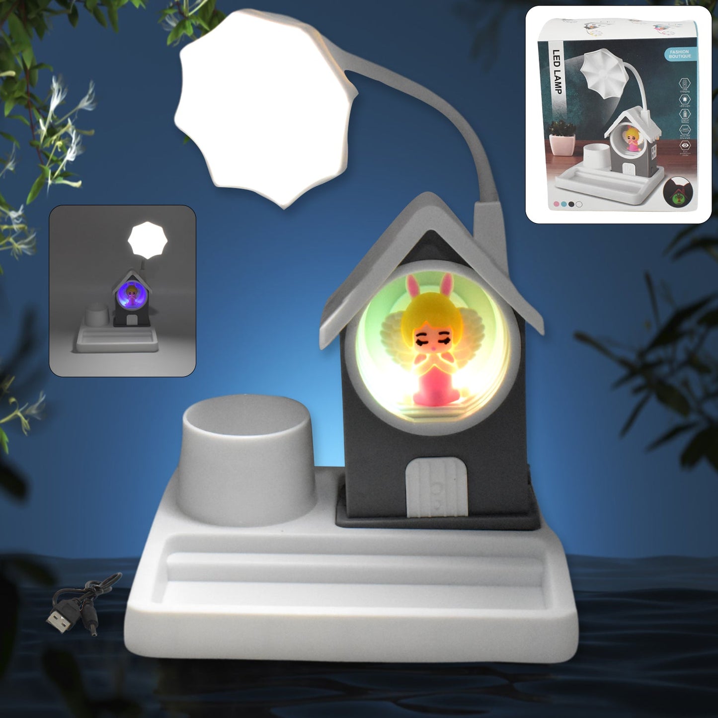 Cartoon LED Desk Lamp – Eye-Protection & Multi-Color | Deodap