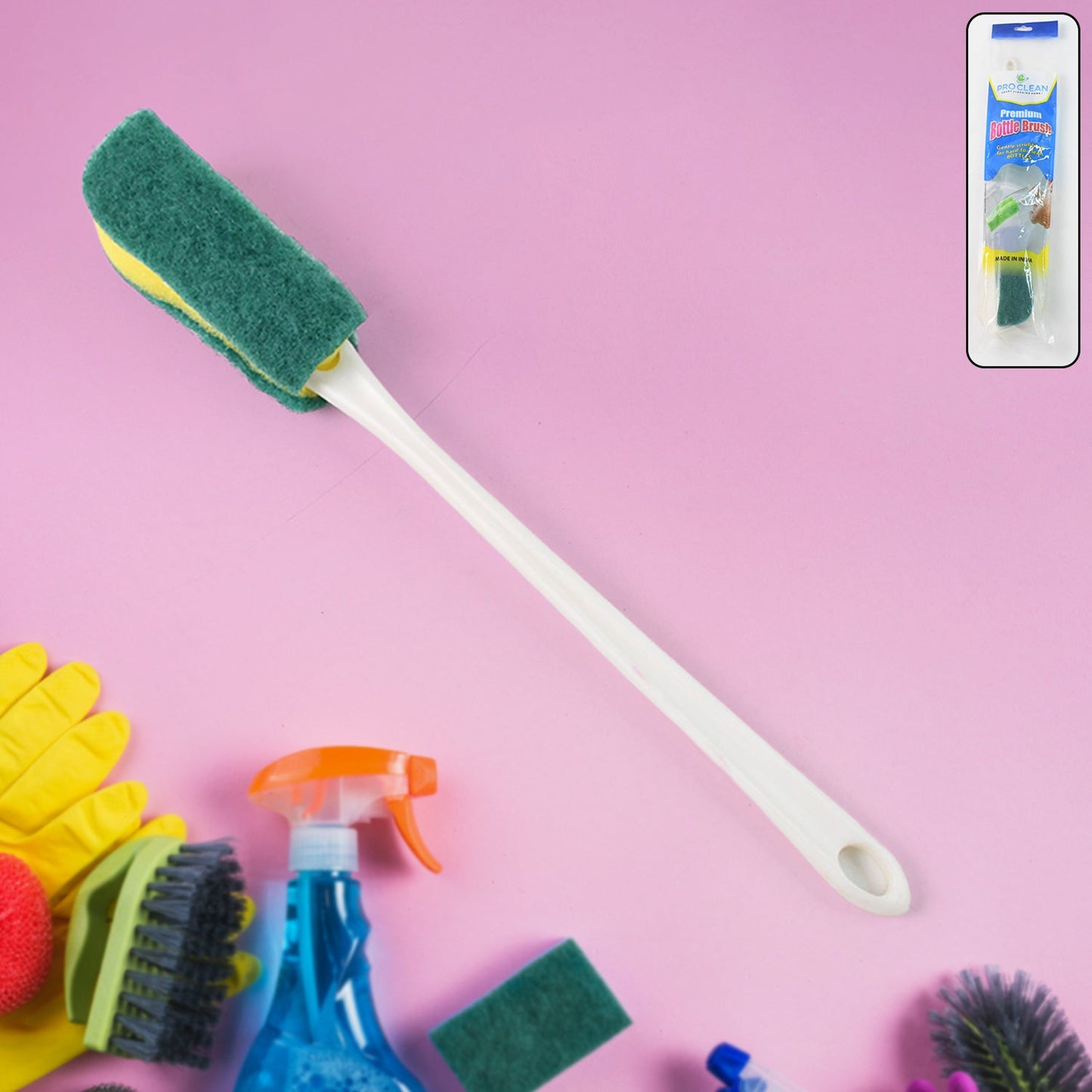 Long Handle Bottle Cleaning Brush – Deep Clean with Scratch-Free Design