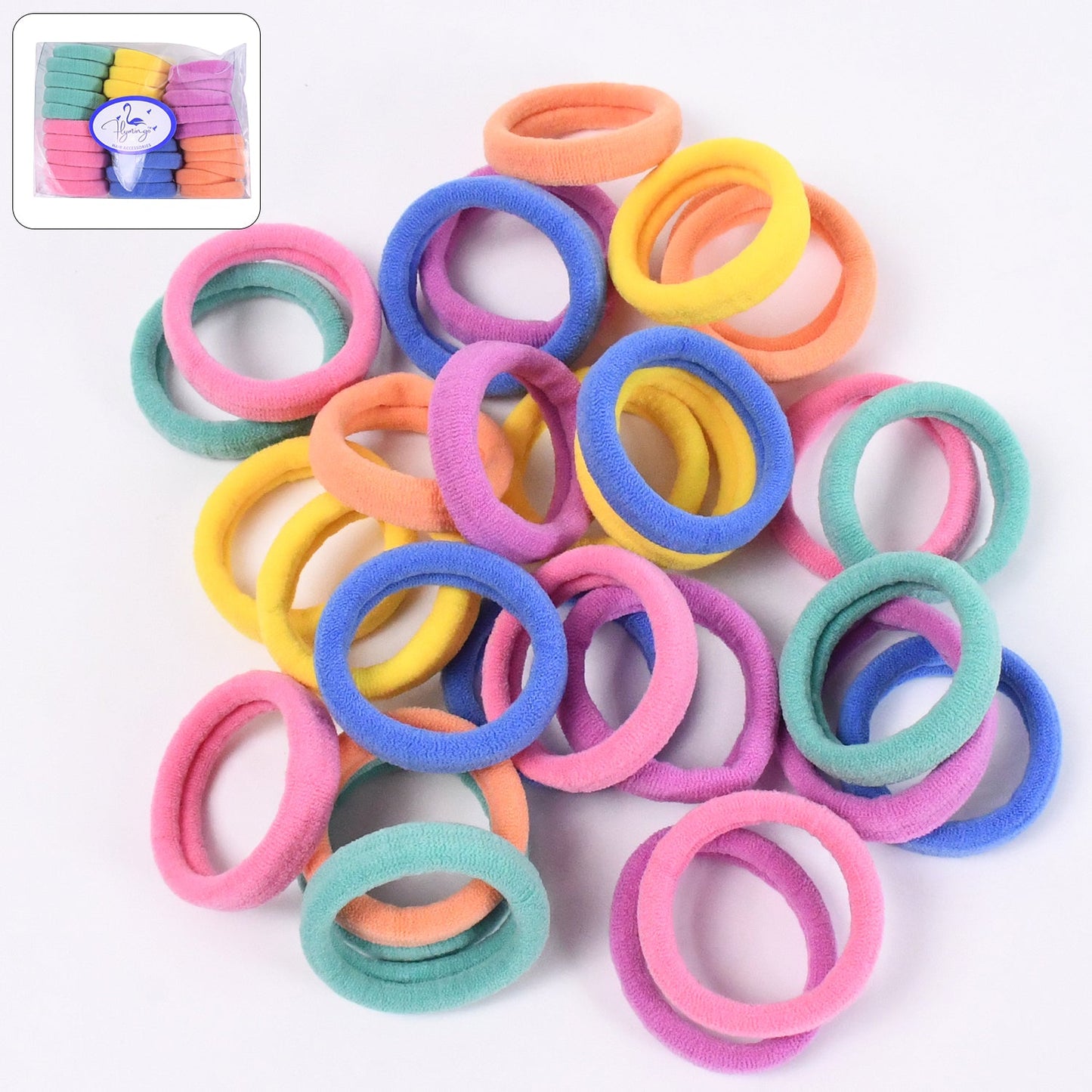 Mini Hair Ties – Colourful 30 Pcs Set for Kids | Calm & Curl