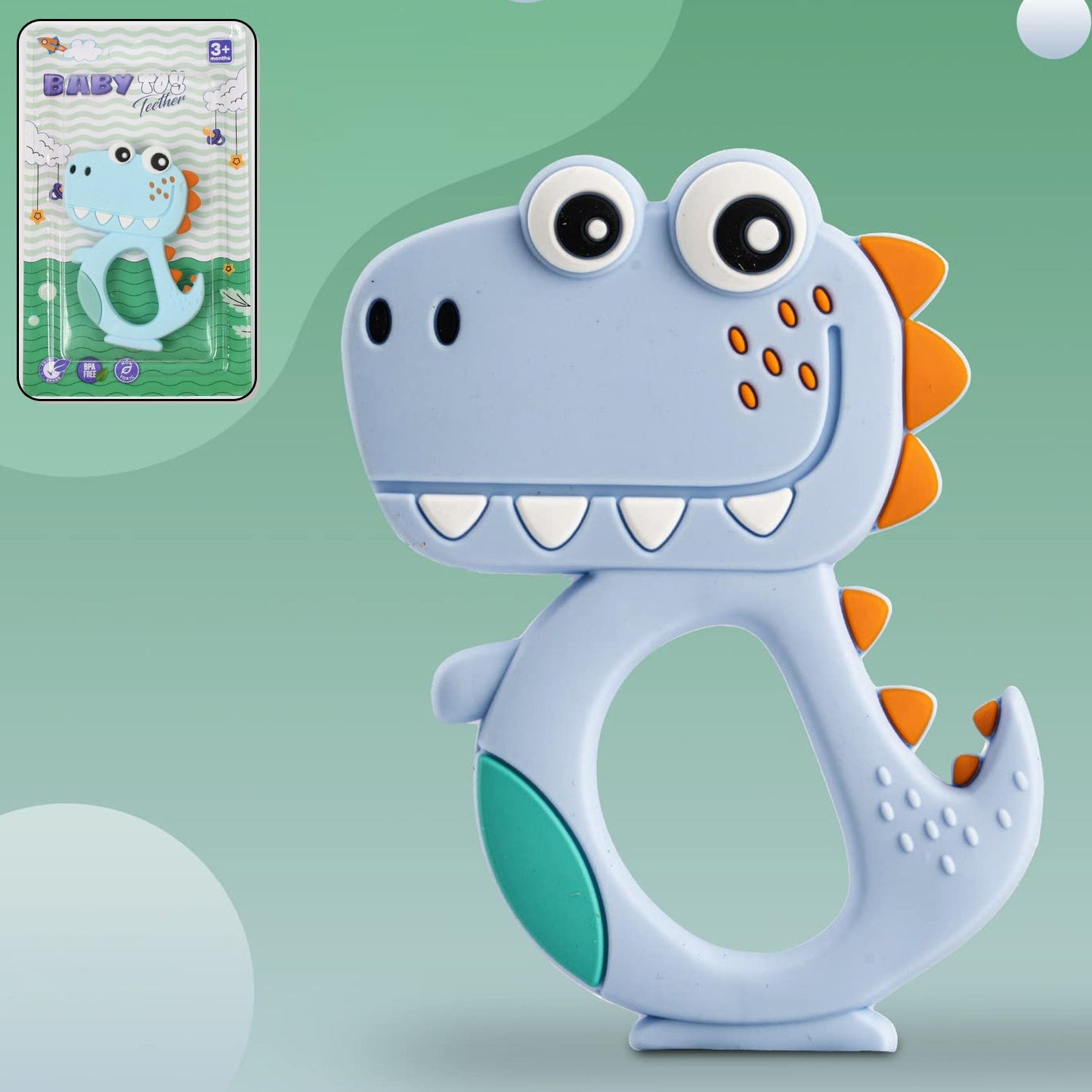 Dinosaur Baby Teether – Soft BPA-Free Silicone | Babyova