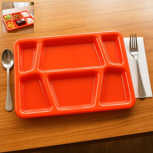 Multi-Compartment Plastic Meal Serving Tray – Mess-Free Portion Control