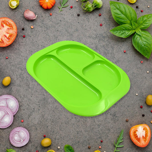 3-Compartment Food Plate – BPA-Free, Microwave Safe | FitFuzion