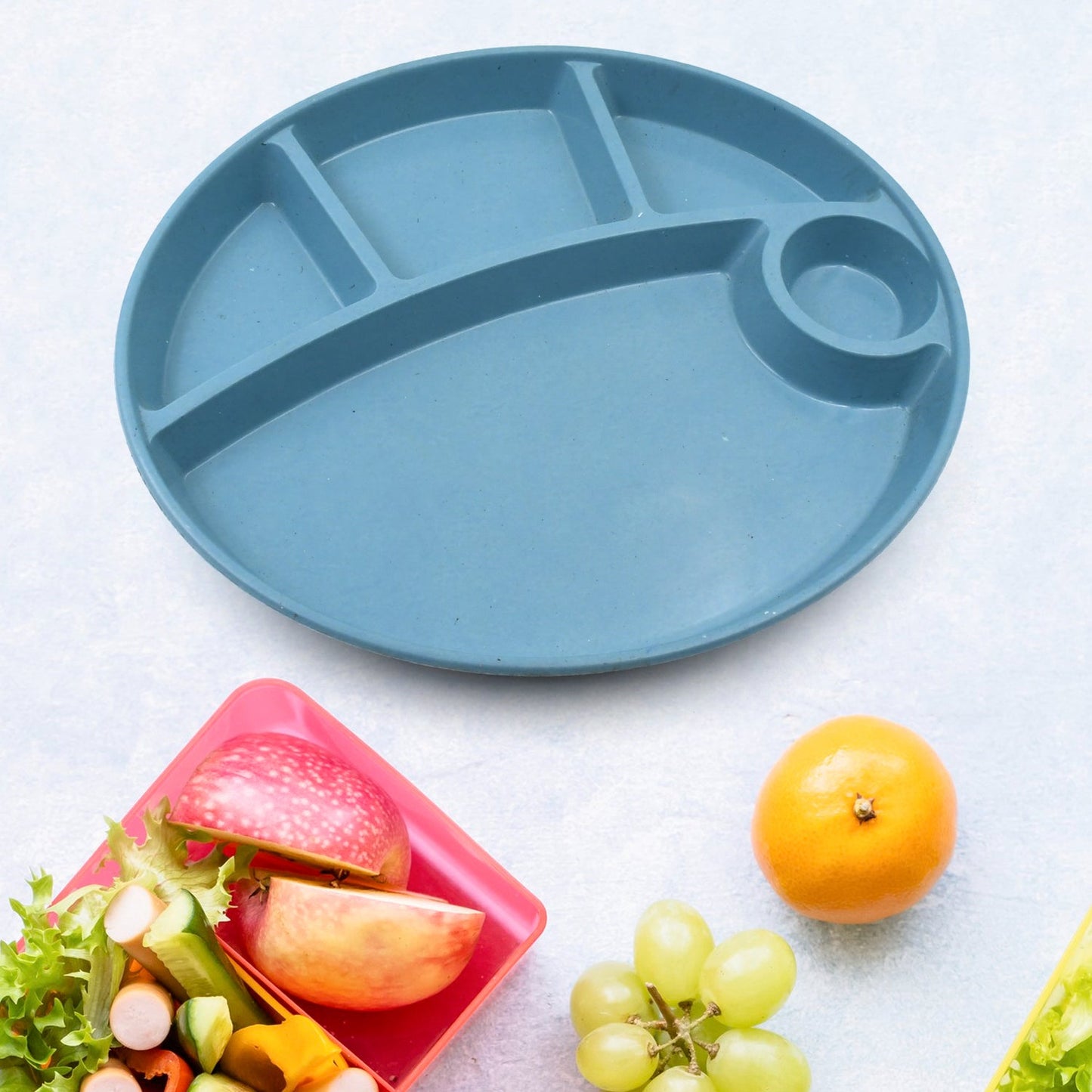 Biodegradable Kids Plate – 5-Compartment, BPA-Free | Jiaqi