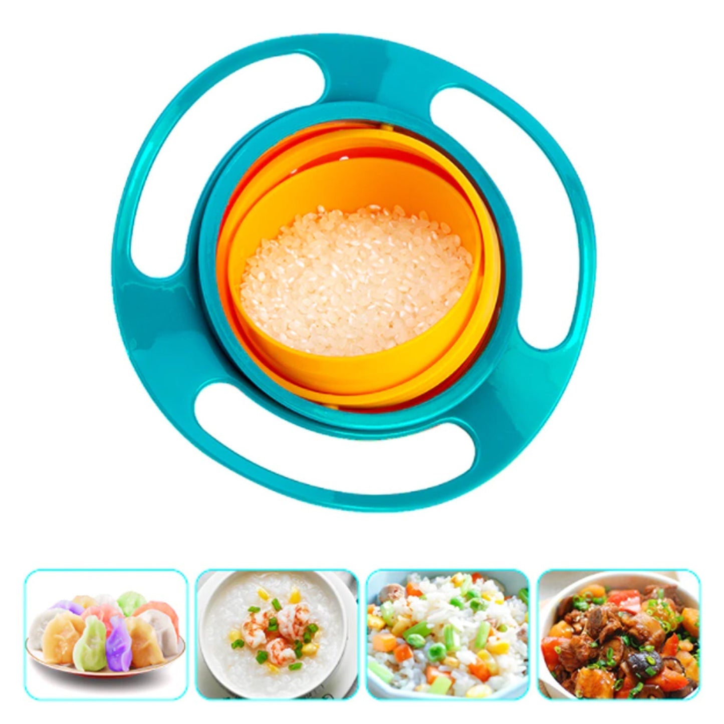 Rotating Baby Bowl – Spill-Proof & Easy Feeding | Mini Bubbles