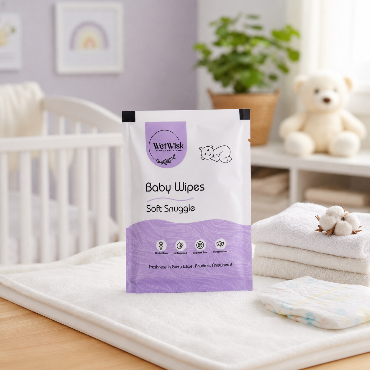 Baby Wet Wipes – Gentle, Hypoallergenic, Alcohol-Free for Babies