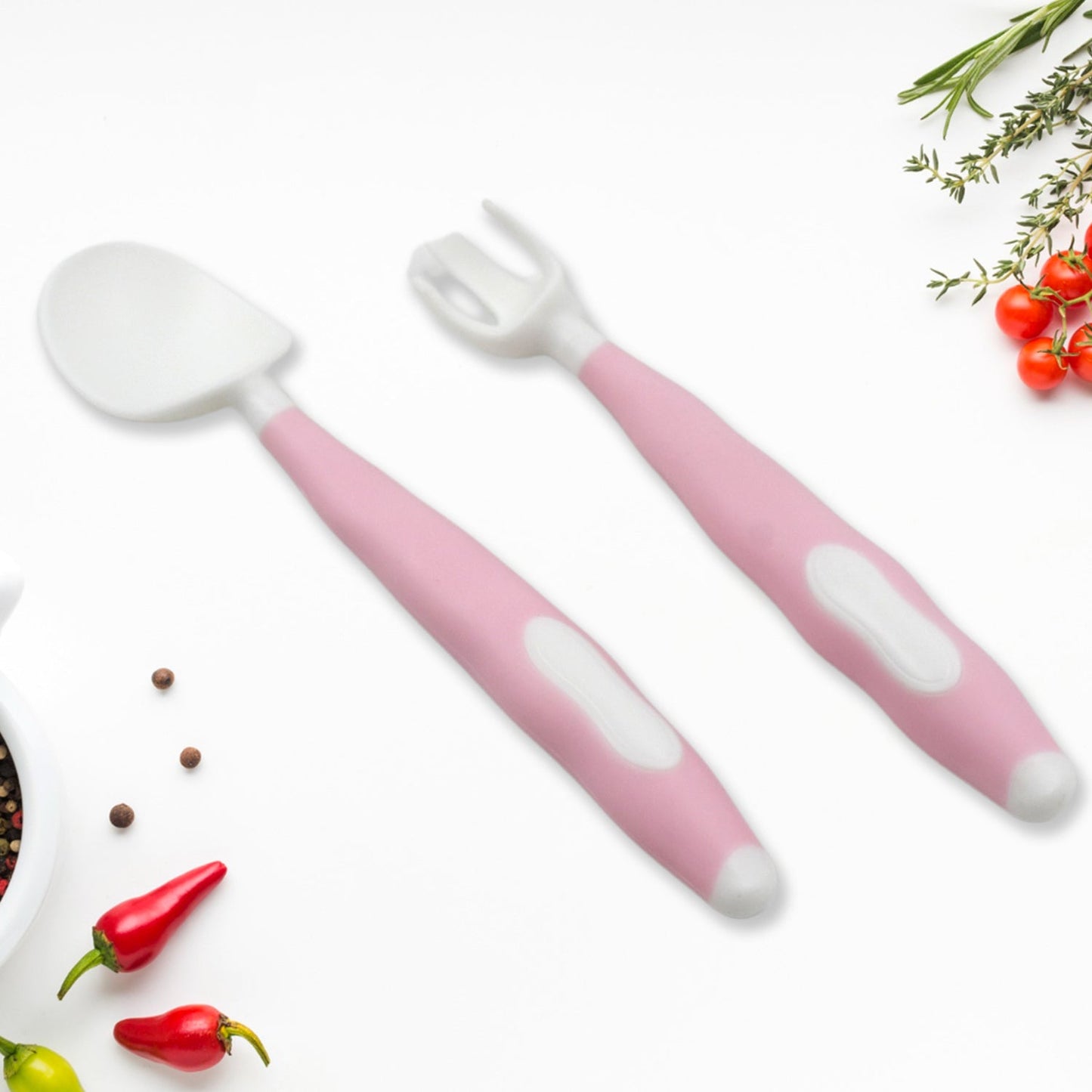Kids Self-Feeding Utensils – Bendable Spoon & Fork Set | Quickslice