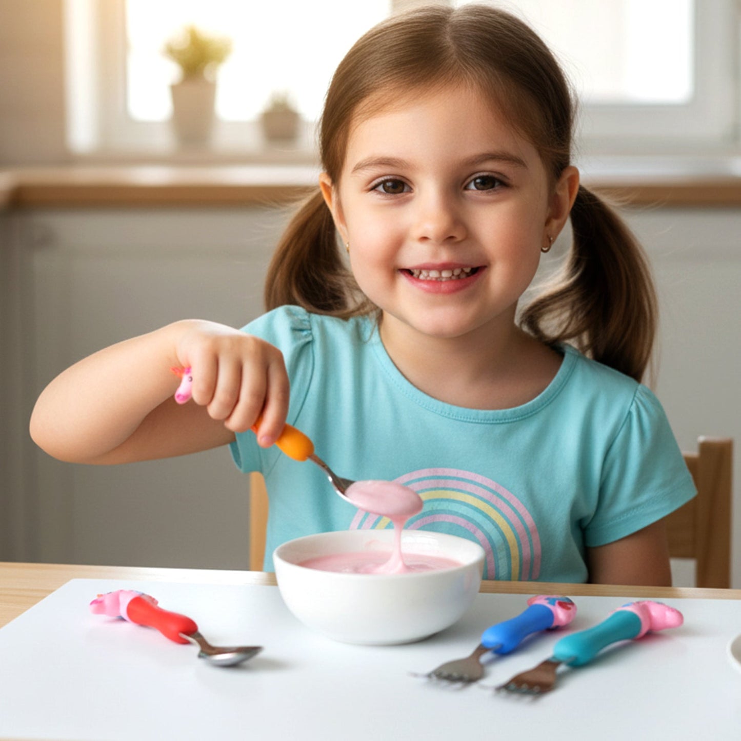 Unicorn Kids Spoon and Fork Set – Cute & Safe for Little Eaters
