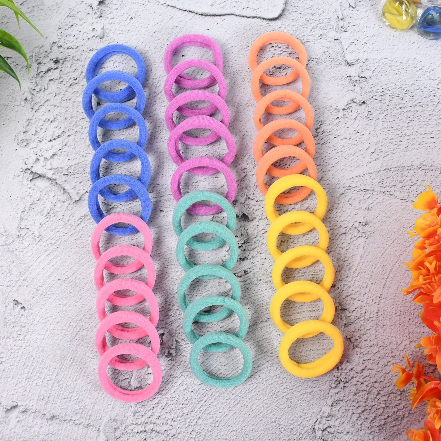 Mini Hair Ties – Colourful 30 Pcs Set for Kids | Calm & Curl
