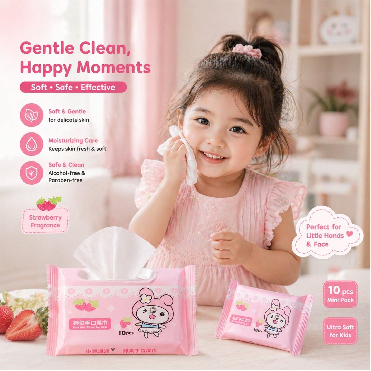 Wet Wipes for Kids – Gentle Cleansing & Portable Packaging