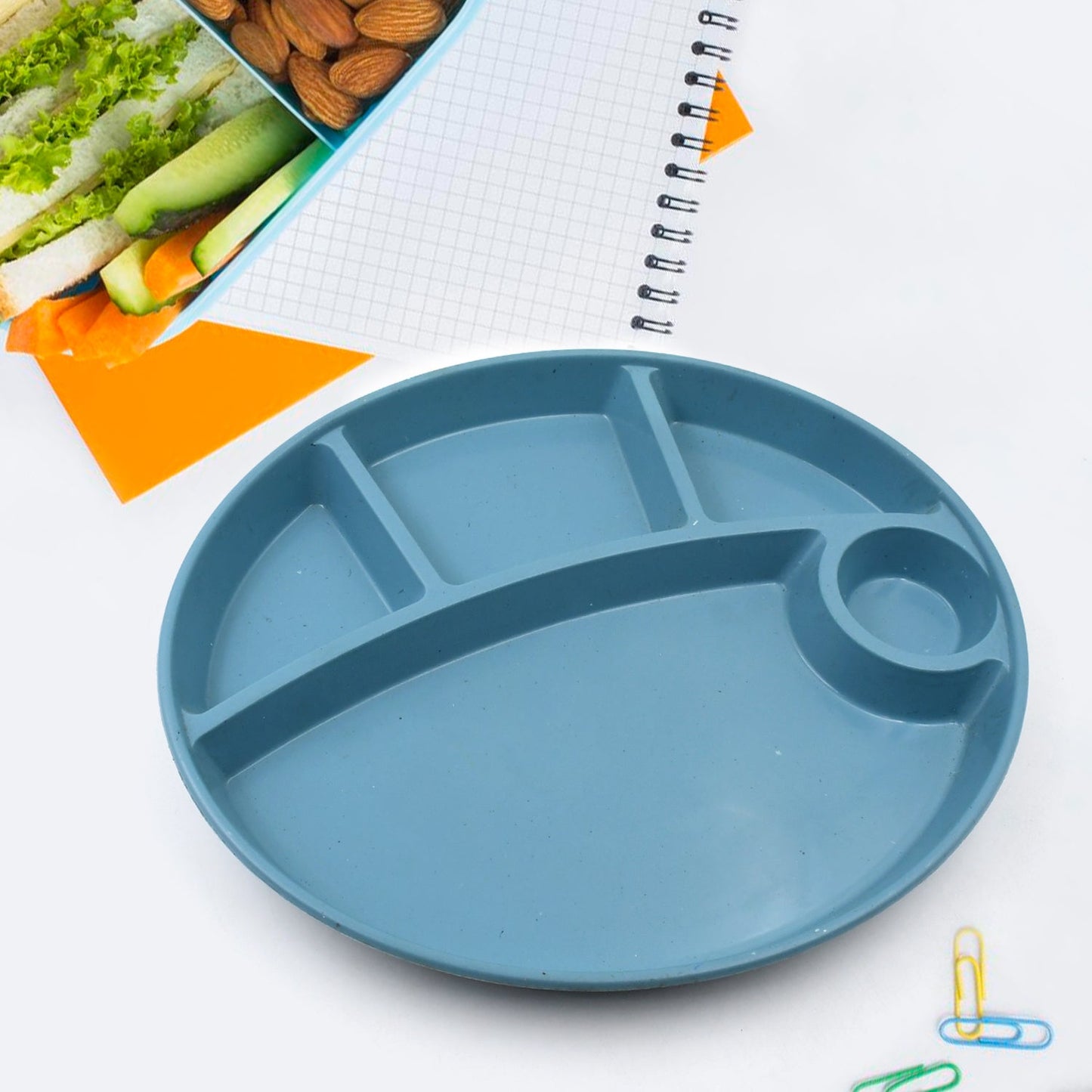 Biodegradable Kids Plate – 5-Compartment, BPA-Free | Jiaqi