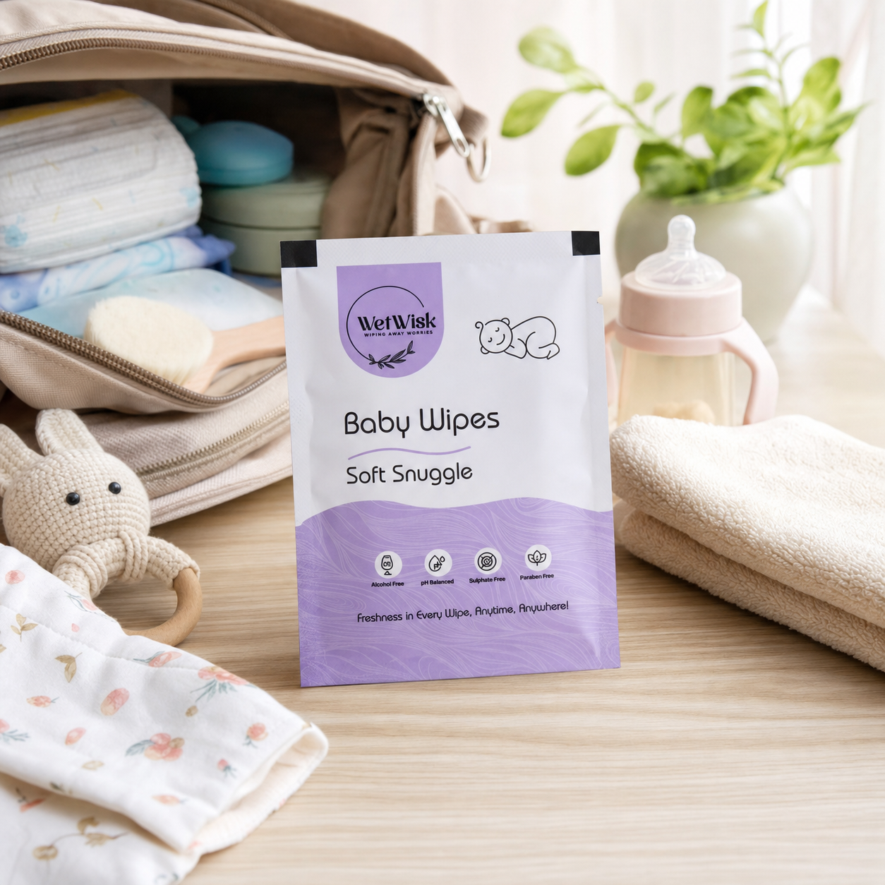 Baby Wet Wipes – Gentle, Hypoallergenic, Alcohol-Free for Babies