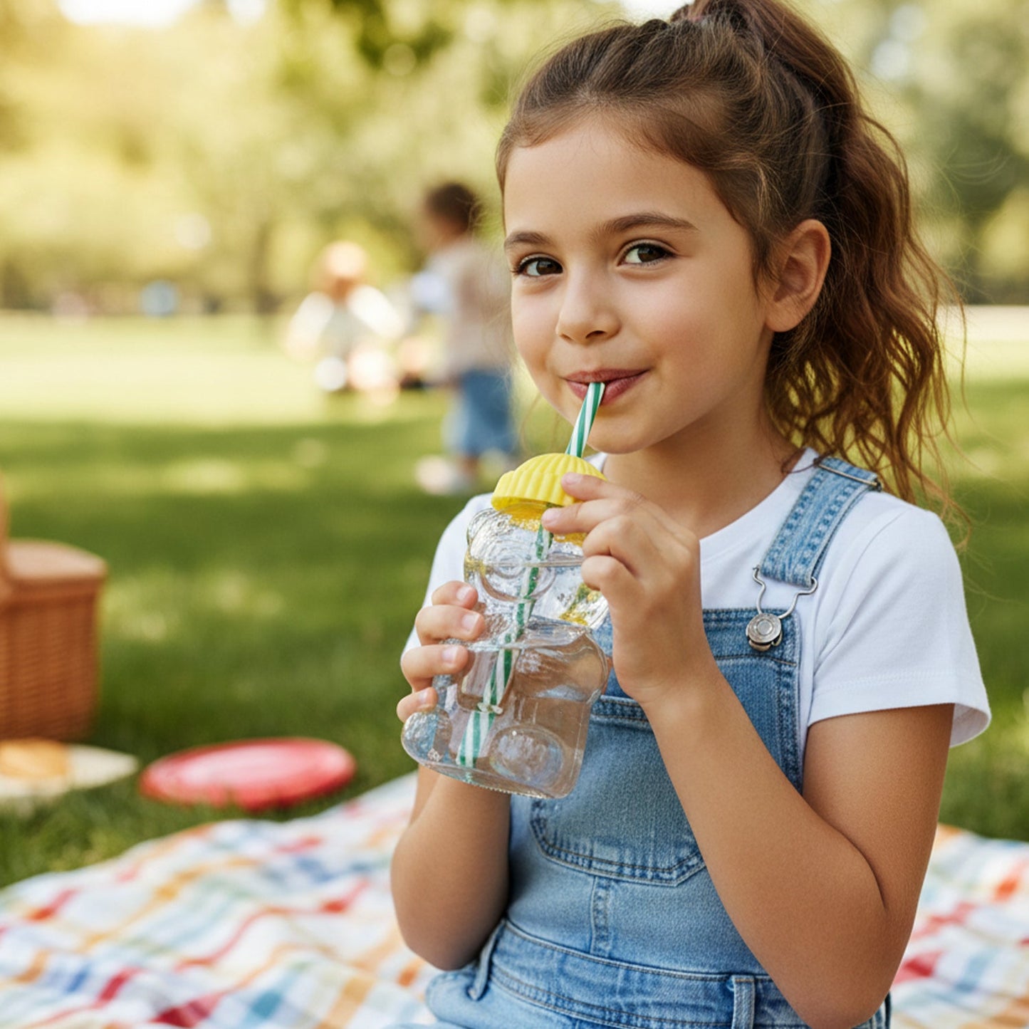 Bear Shape Kids Drinking Cup with Straw – 350ml Fun Hydration