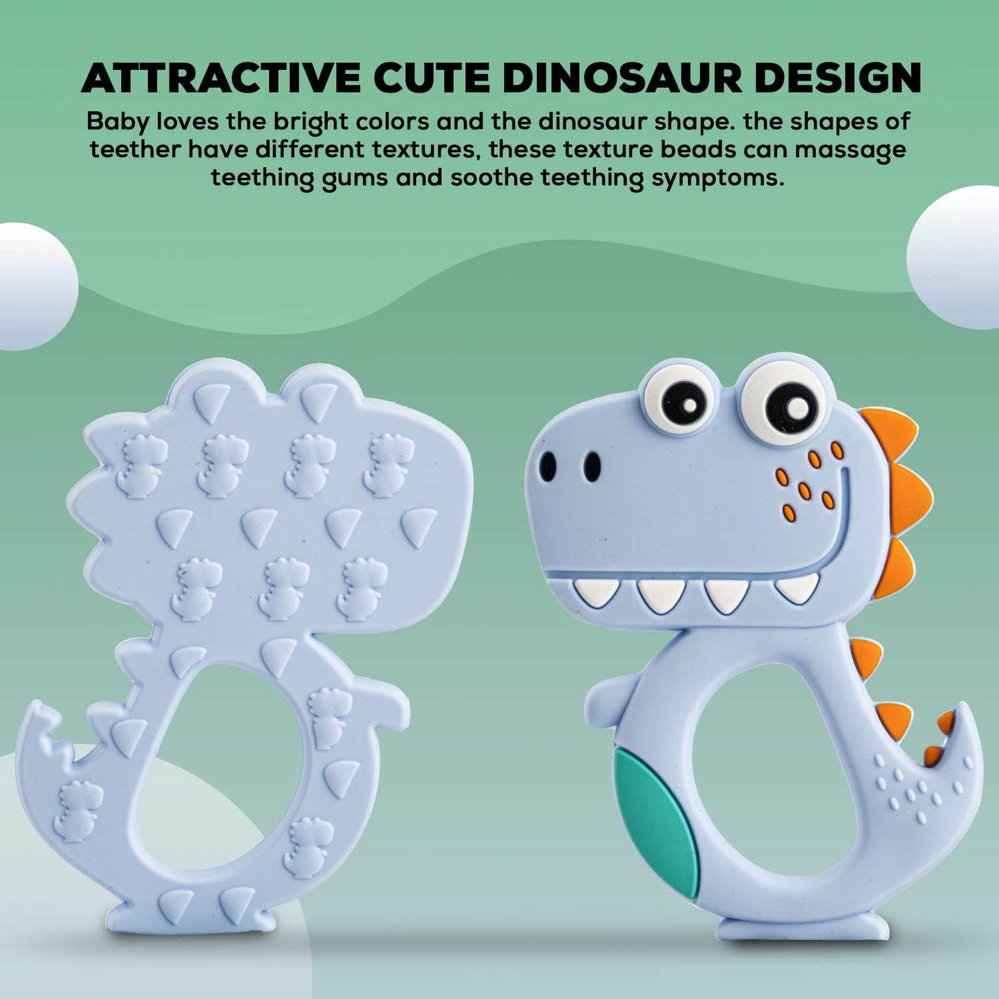 Dinosaur Baby Teether – Soft BPA-Free Silicone | Babyova