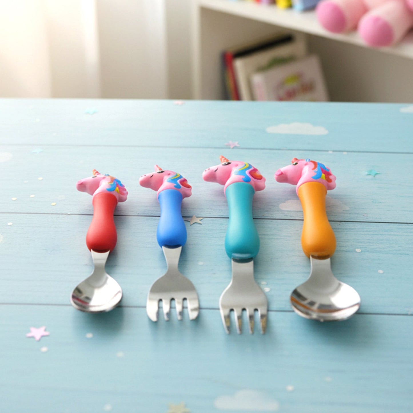 Unicorn Kids Spoon and Fork Set – Cute & Safe for Little Eaters
