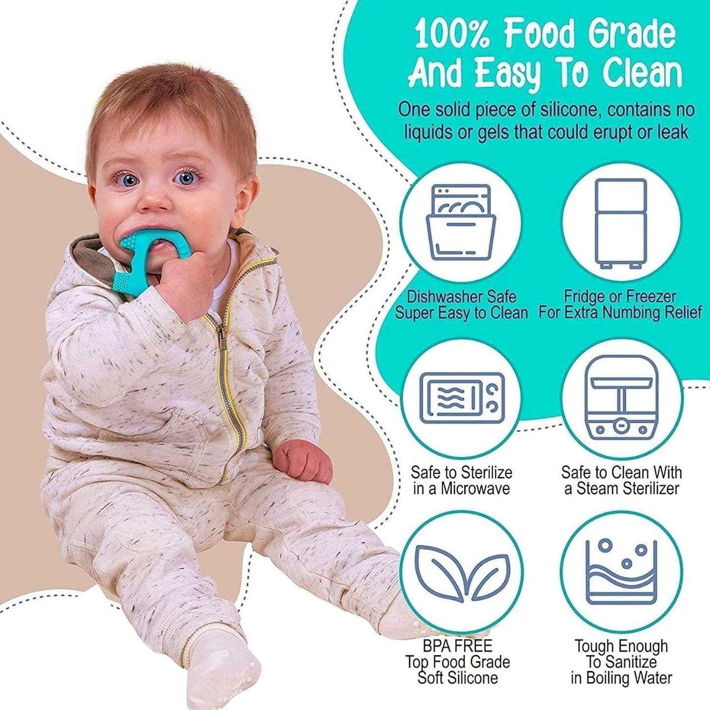 Silicone Baby Teether – Soft & BPA-Free Relief | Aditi