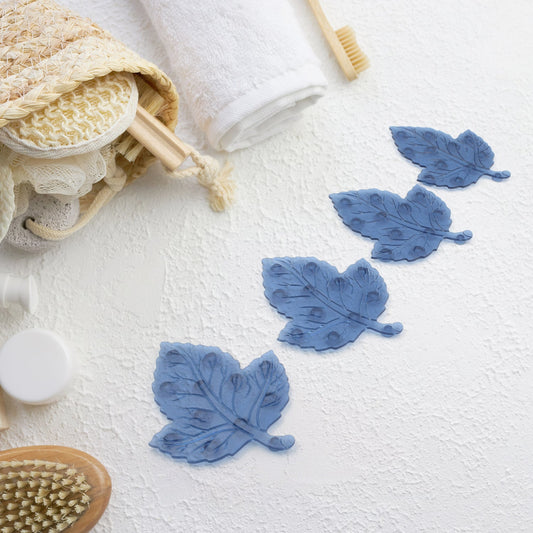 Baby Anti-Slip Bath Mat – Leaf Shaped PVC 4 Pc Set | CrystalWash