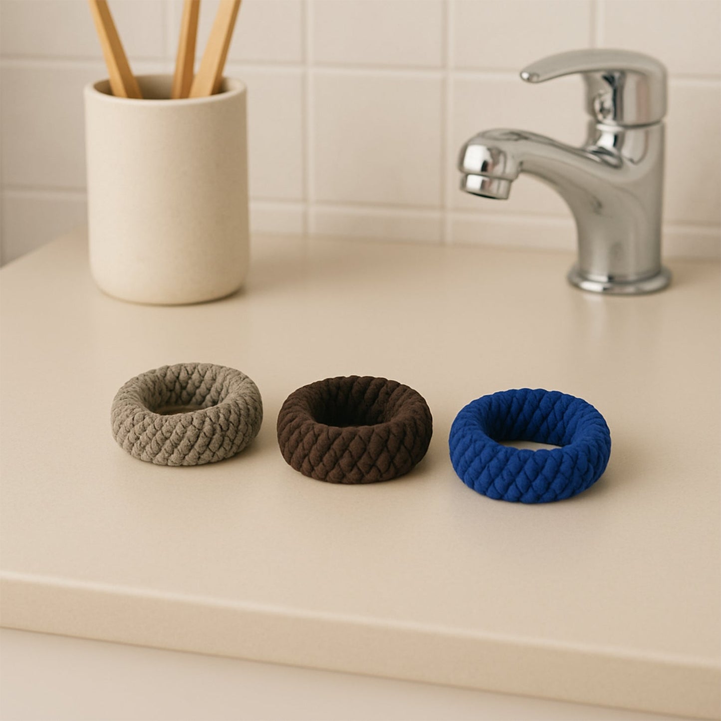 Tyre Shape Hair Bands – Multicolour, Secure Hold | Calm & Curl