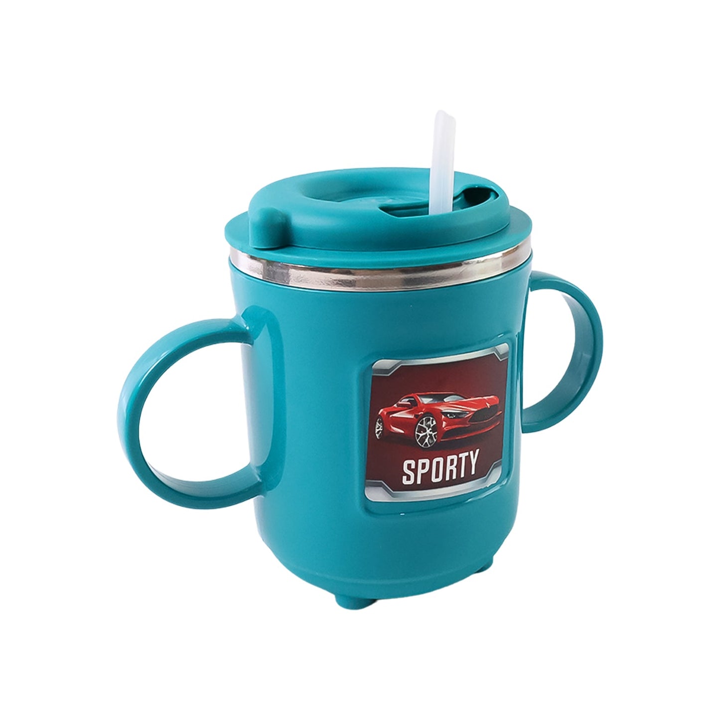 Kids Sporty Sipper Mug – Spill-Proof with Straw & Dual Handles
