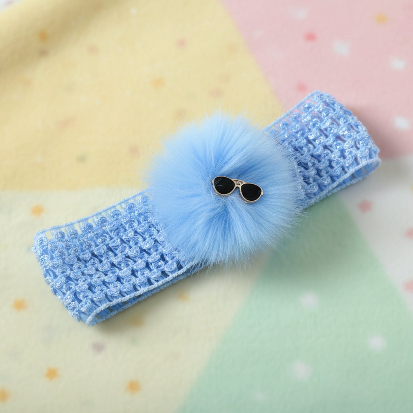 Baby Girls Hair Band – Soft Elastic with Pom Pom for Comfort