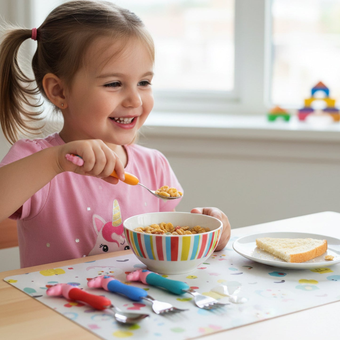 Unicorn Kids Spoon and Fork Set – Cute & Safe for Little Eaters