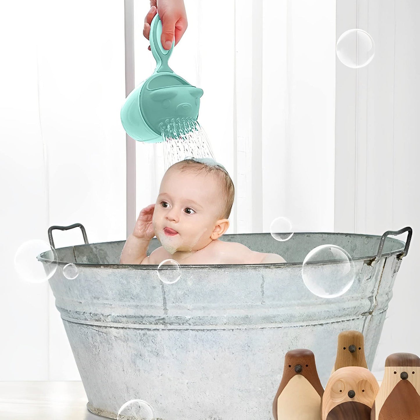 Baby Shampoo Shower Cup – Safe Eye Protection for Kids | Mini Bubbles
