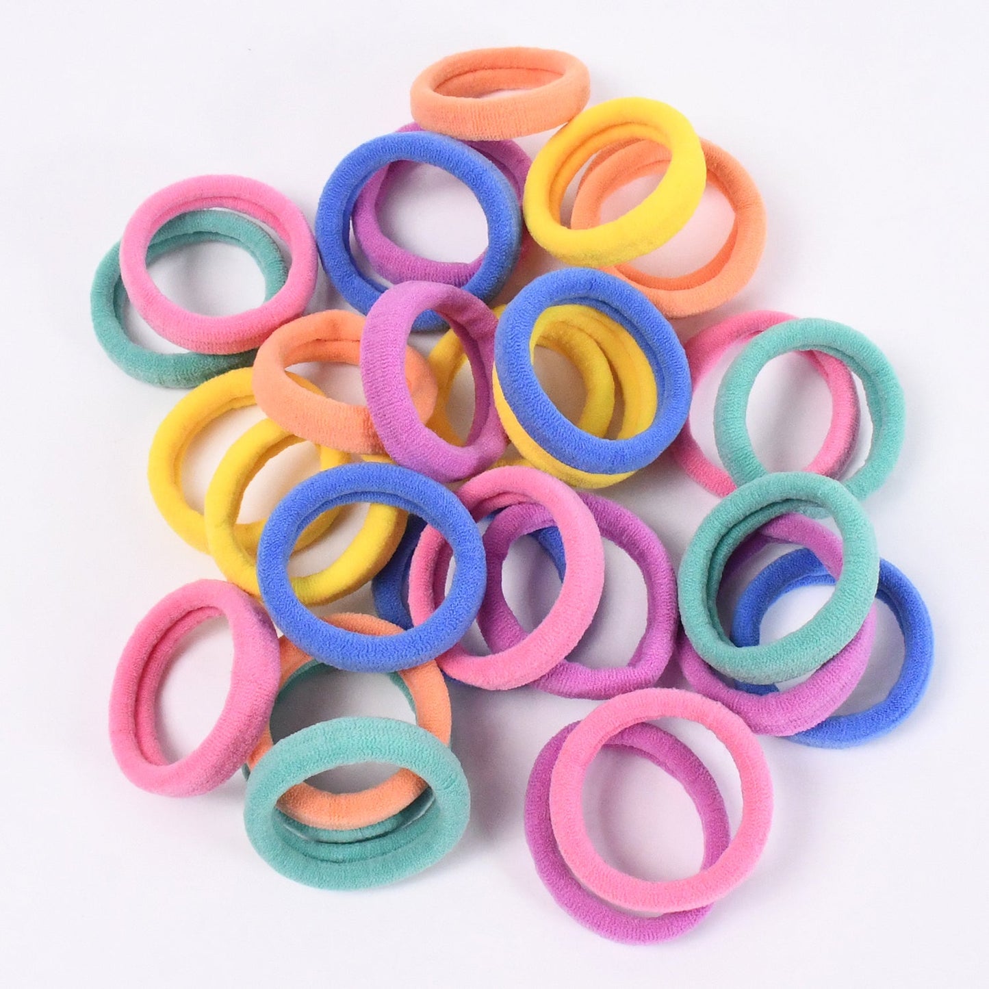Mini Hair Ties – Colourful 30 Pcs Set for Kids | Calm & Curl