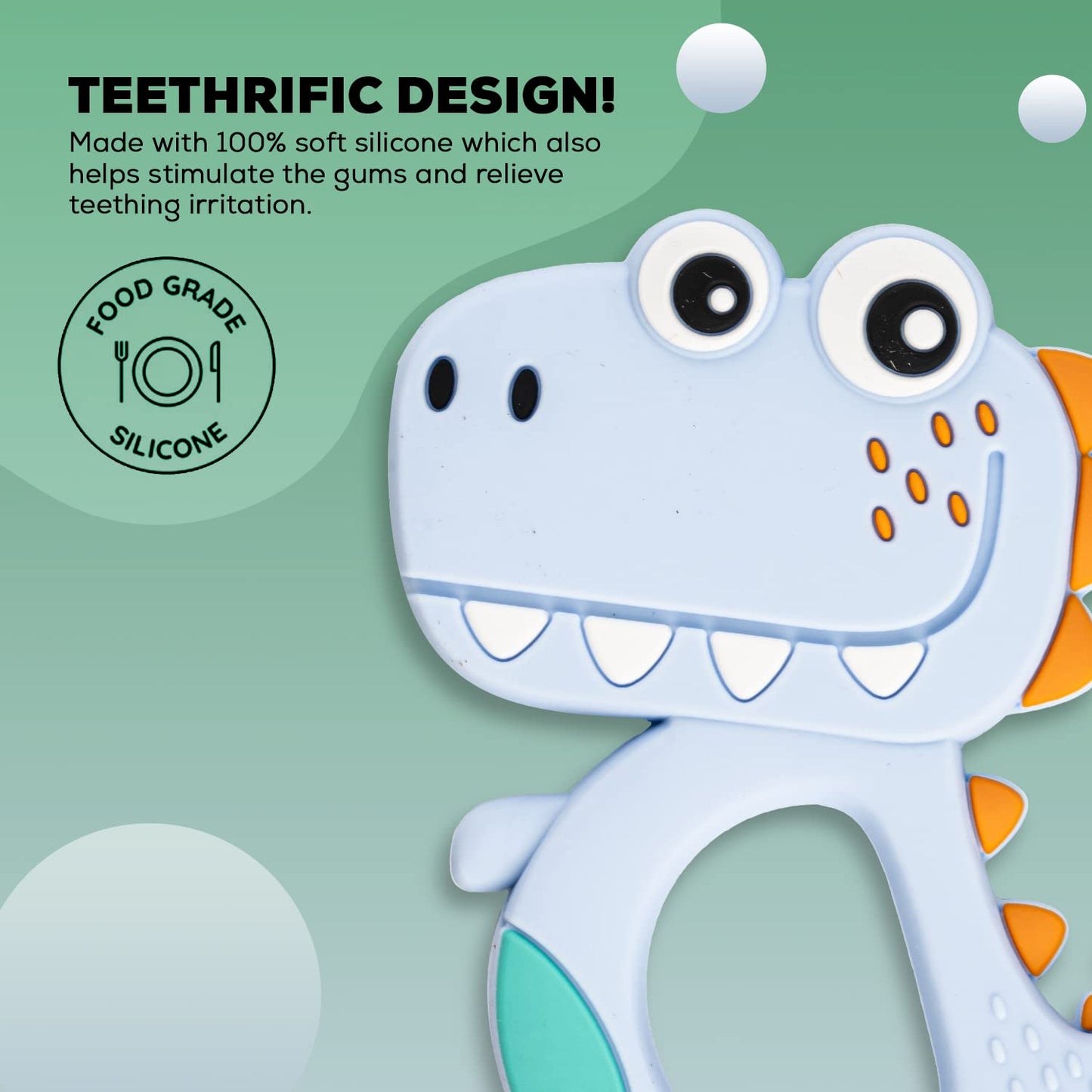 Dinosaur Baby Teether – Soft BPA-Free Silicone | Babyova