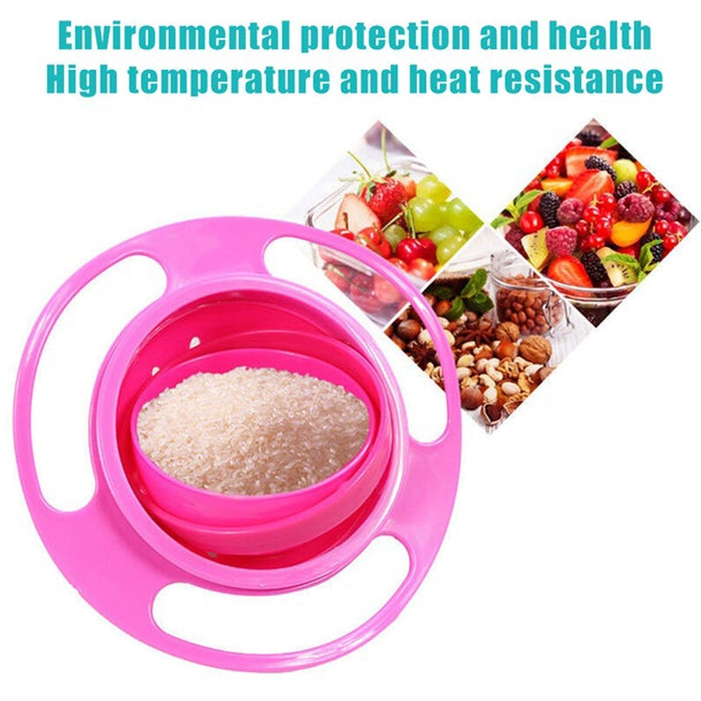 Rotating Baby Bowl – Spill-Proof & Easy Feeding | Mini Bubbles