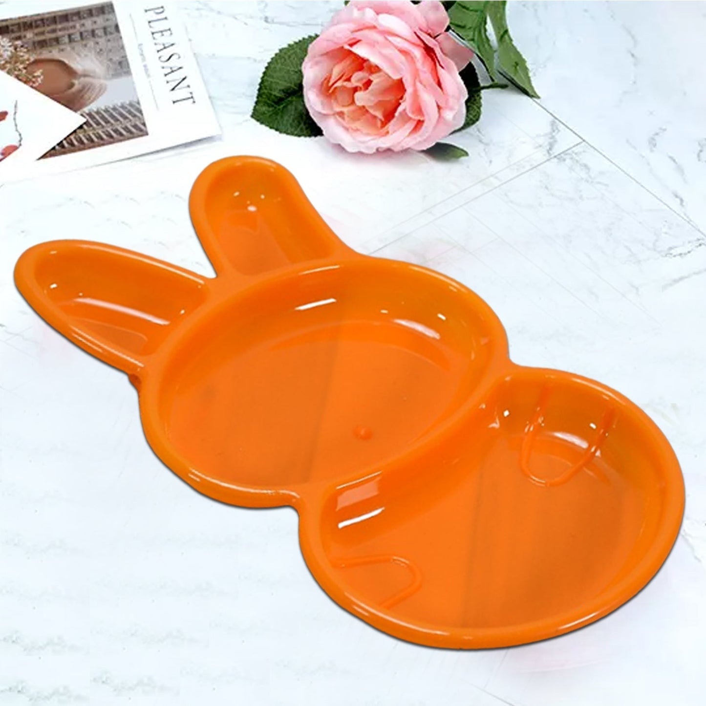 Kids' Rabbit Dish Set – Unbreakable Multicolor 6-Piece | TinyTrendy