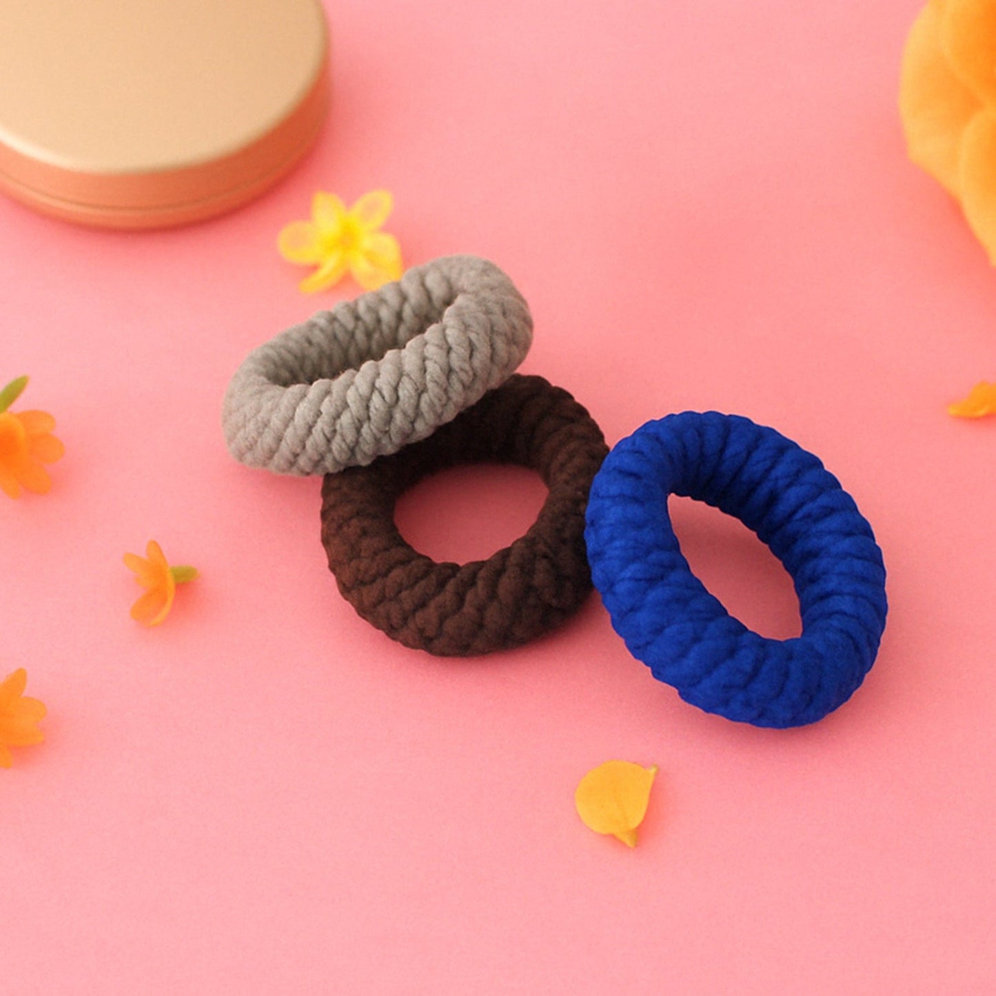 Tyre Shape Hair Bands – Multicolour, Secure Hold | Calm & Curl
