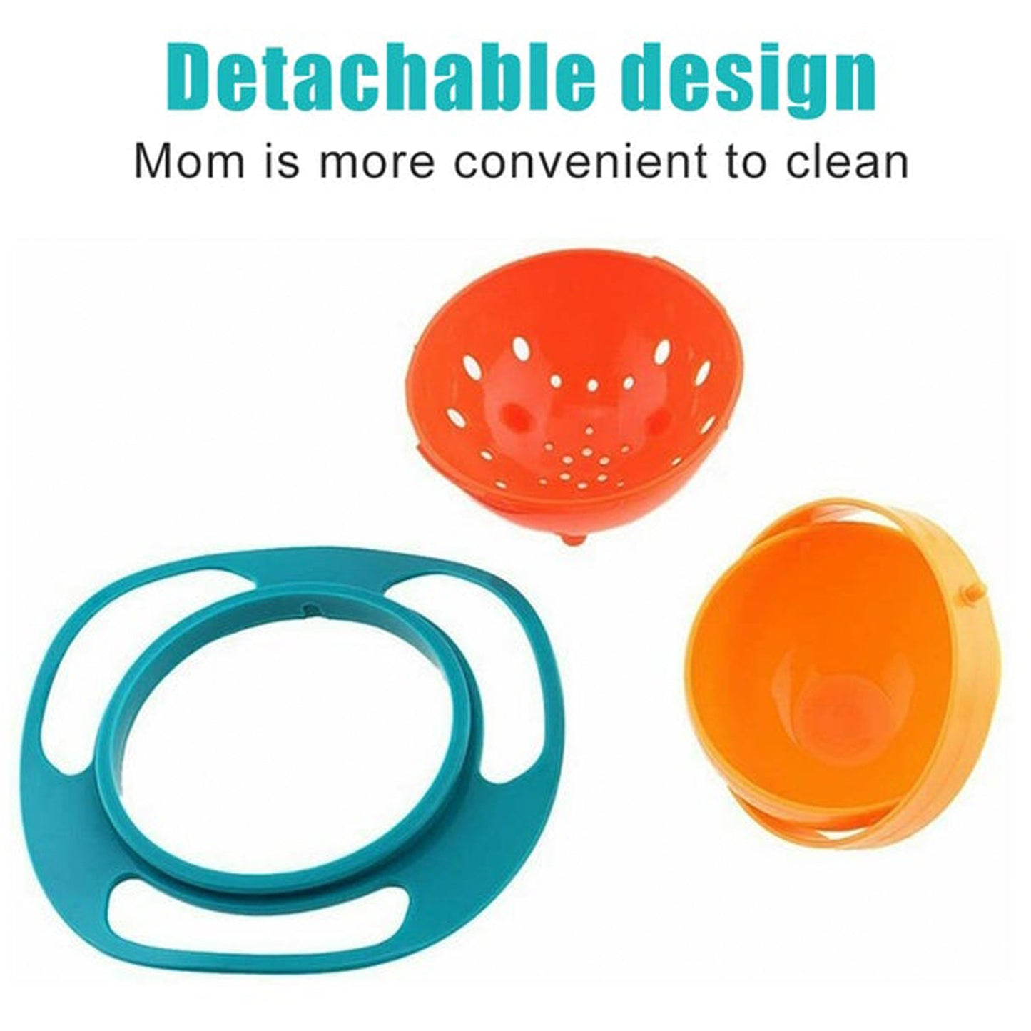Rotating Baby Bowl – Spill-Proof & Easy Feeding | Mini Bubbles