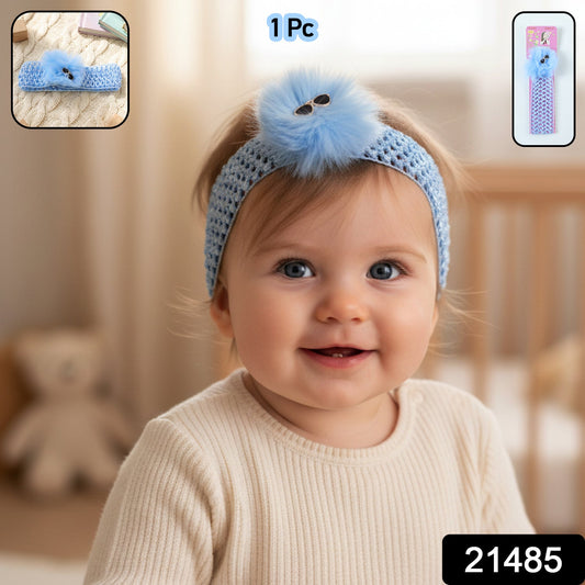 Baby Girls Hair Band – Soft Elastic with Pom Pom for Comfort