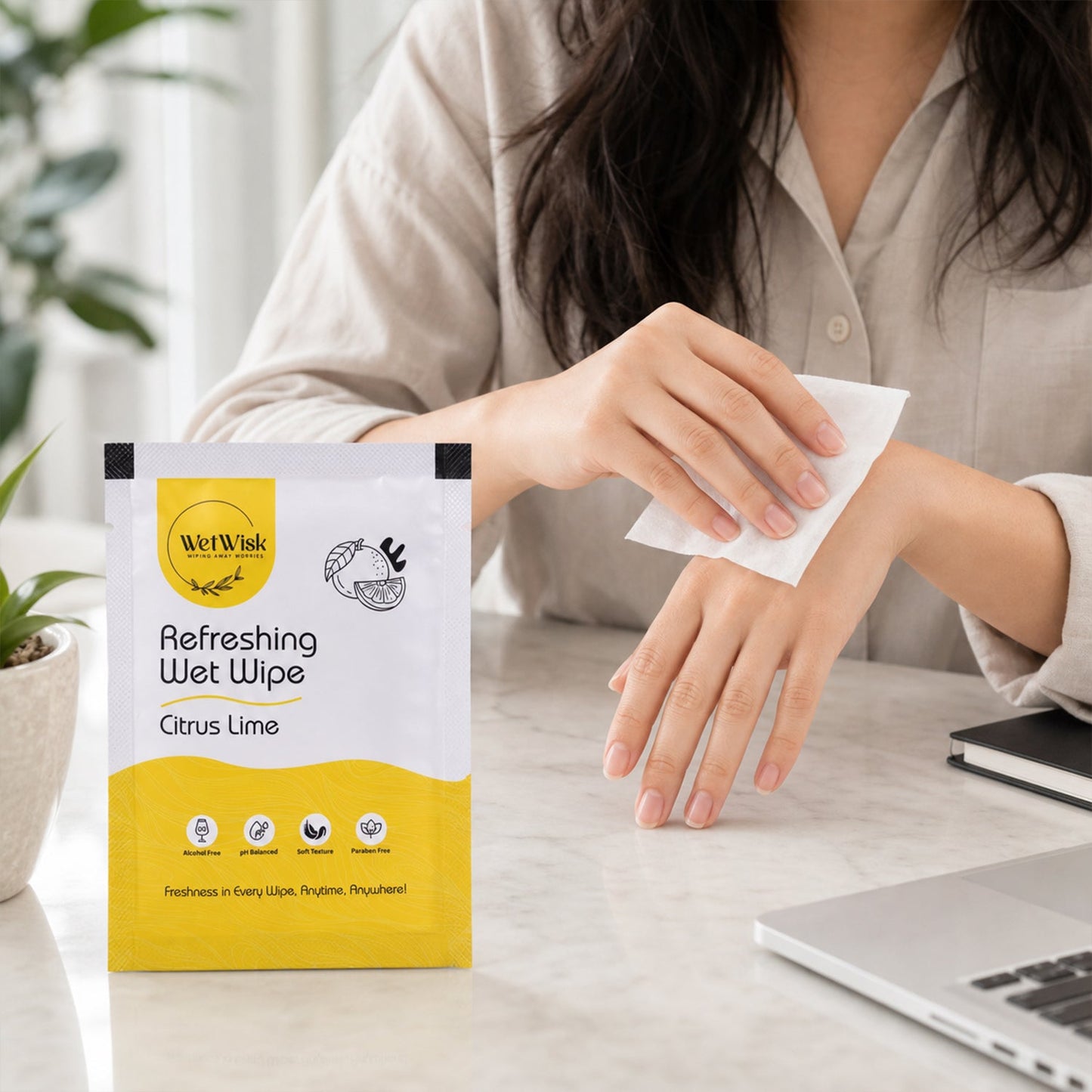Citrus Lime Wet Wipes – Refreshing & Gentle Face, Hand & Body Cleansing