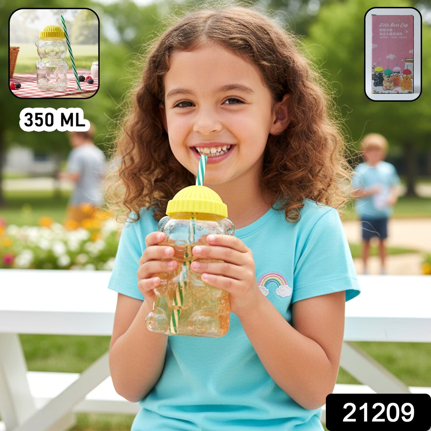 Bear Shape Kids Drinking Cup with Straw – 350ml Fun Hydration