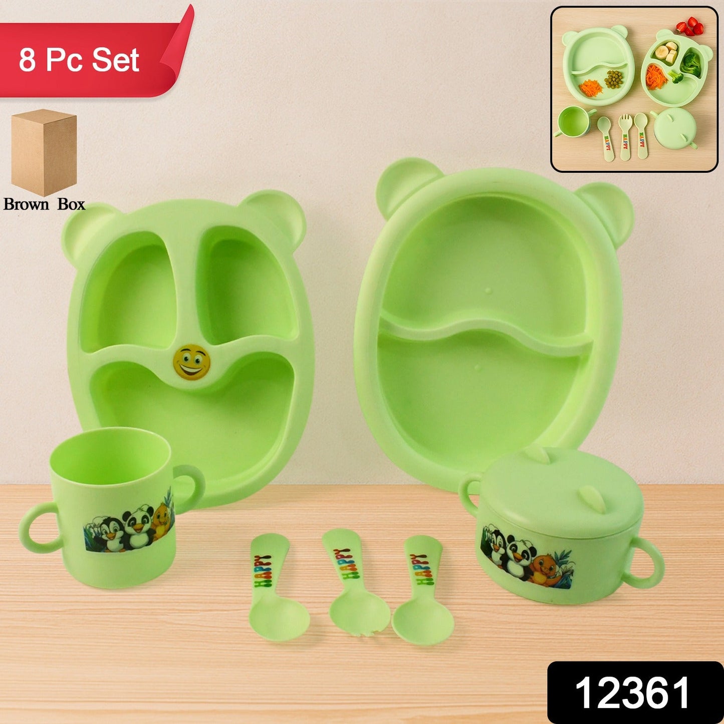 Kids Feeding Dinner Set – 8-Piece BPA-Free Toddler Meal Kit