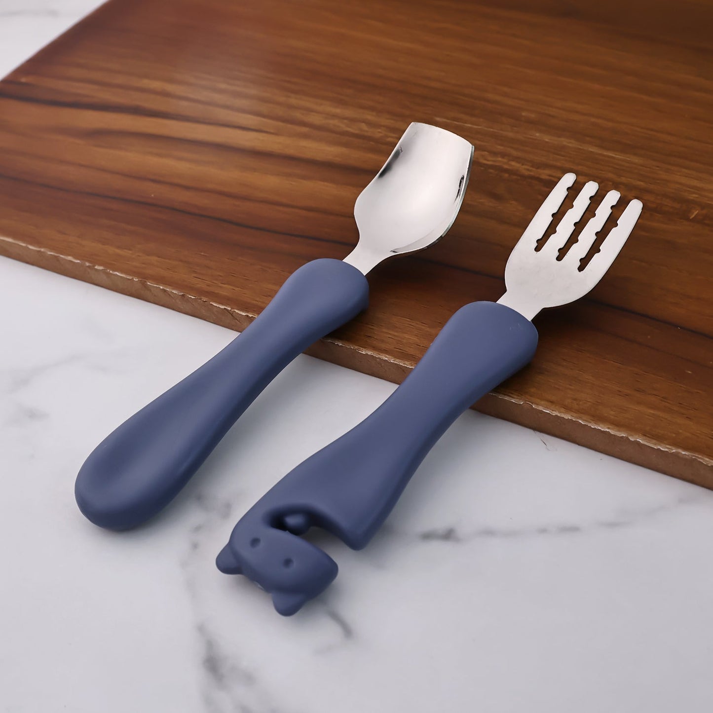 Stainless Steel Baby Spoon & Fork Set – Safe Toddler Cutlery