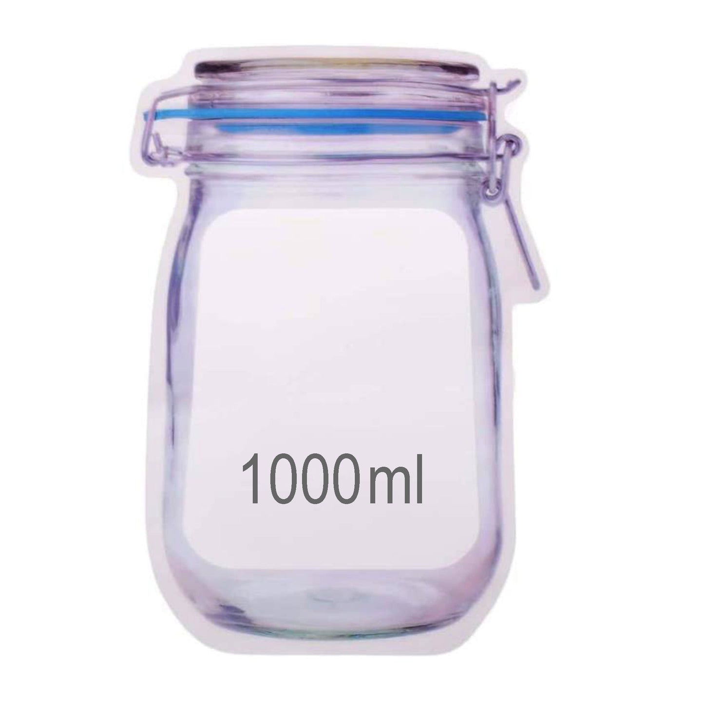 Reusable Food Storage Bag – Airtight Mason Jar Zipper 1000ml | Organivo