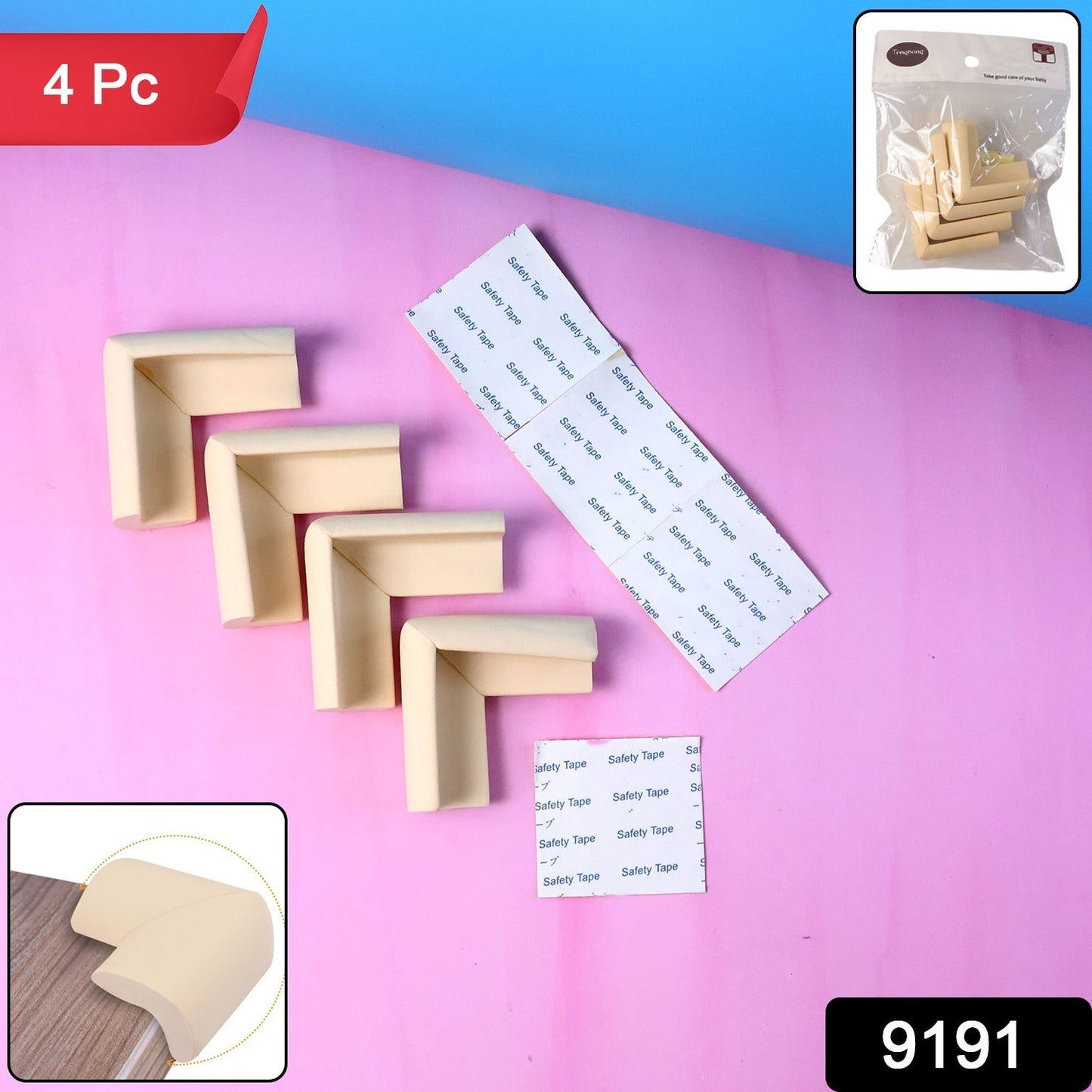 Soft Foam Corner Protectors – Child Safety Padding with Adhesive Tape