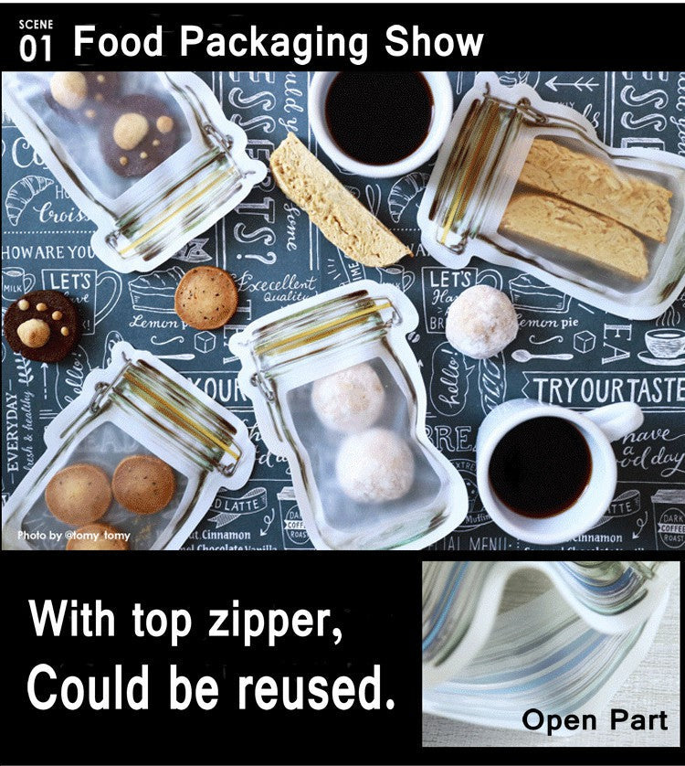Reusable Food Storage Pouch – Airtight Mason Jar Zipper 150ml | Organivo