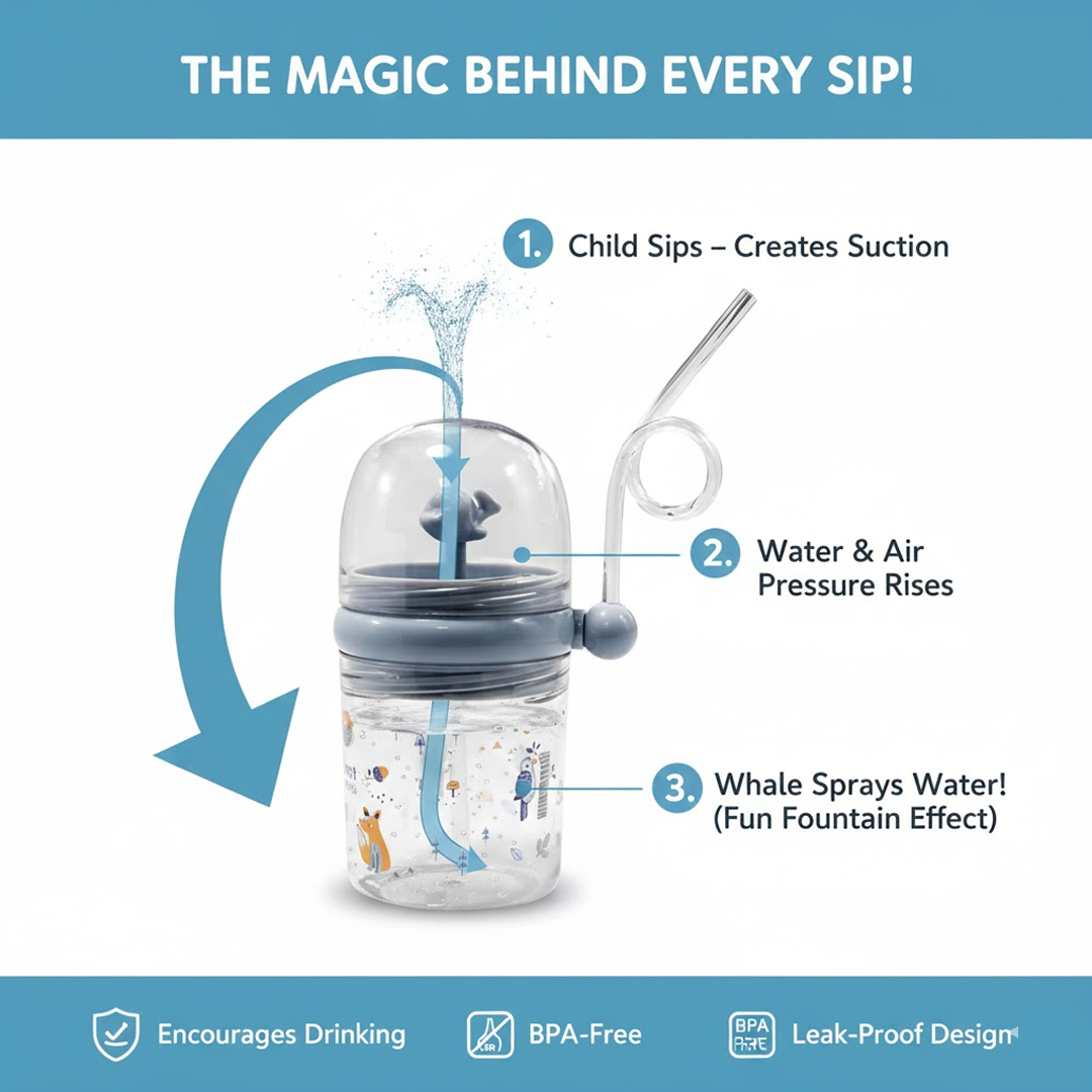 Whale Spray Sippy Cup – Spill-Proof Fun for Toddlers | Feedora