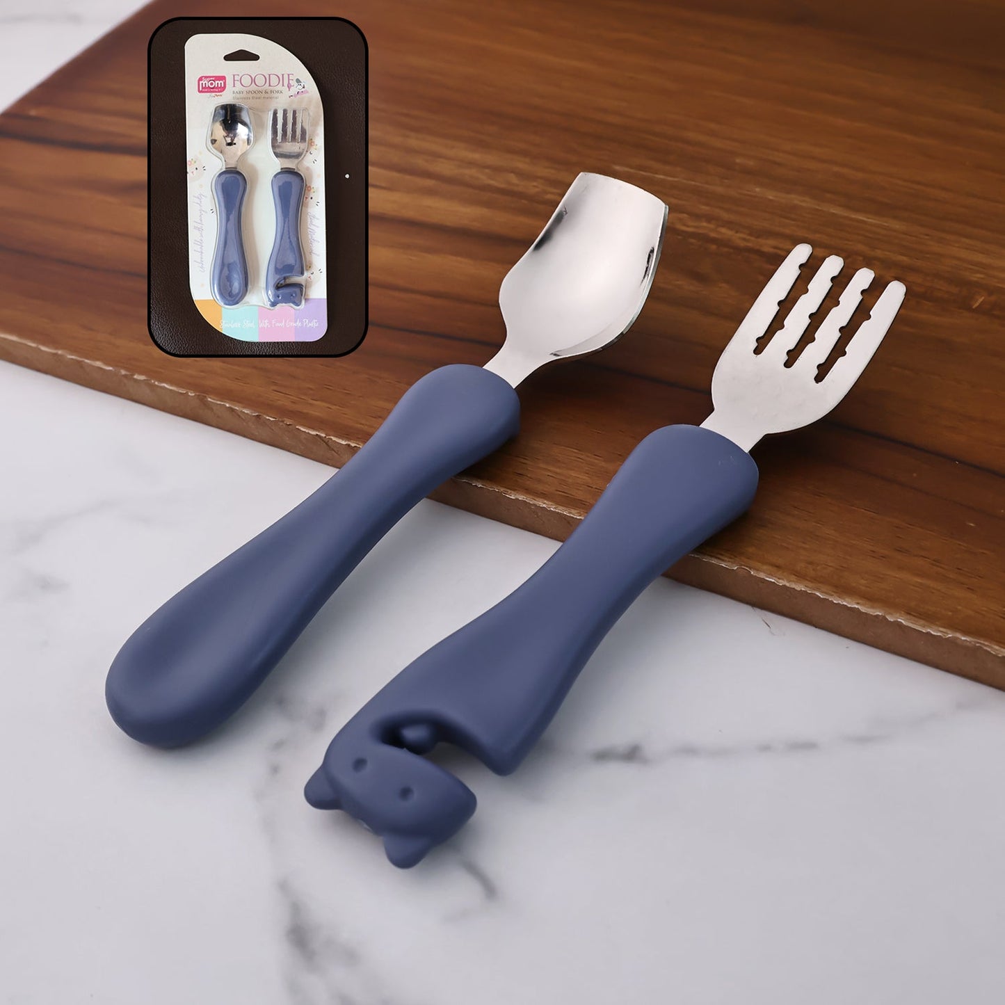 Stainless Steel Baby Spoon & Fork Set – Safe Toddler Cutlery