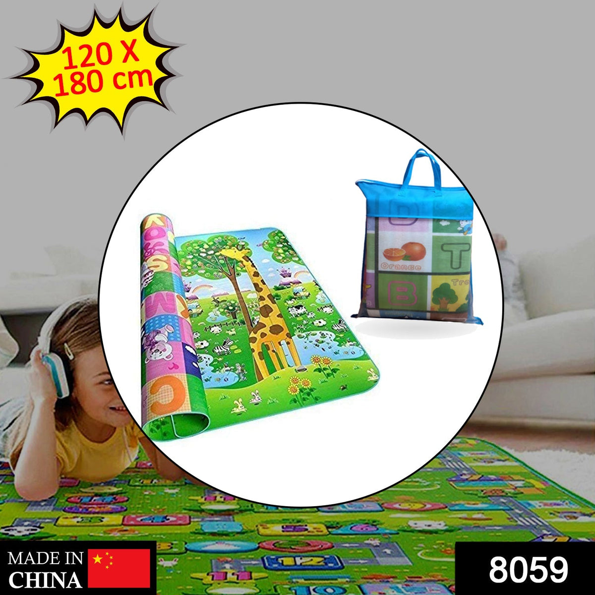 Baby Play Mat – Waterproof Double-Sided 120x180 cm | Mini Bubbles