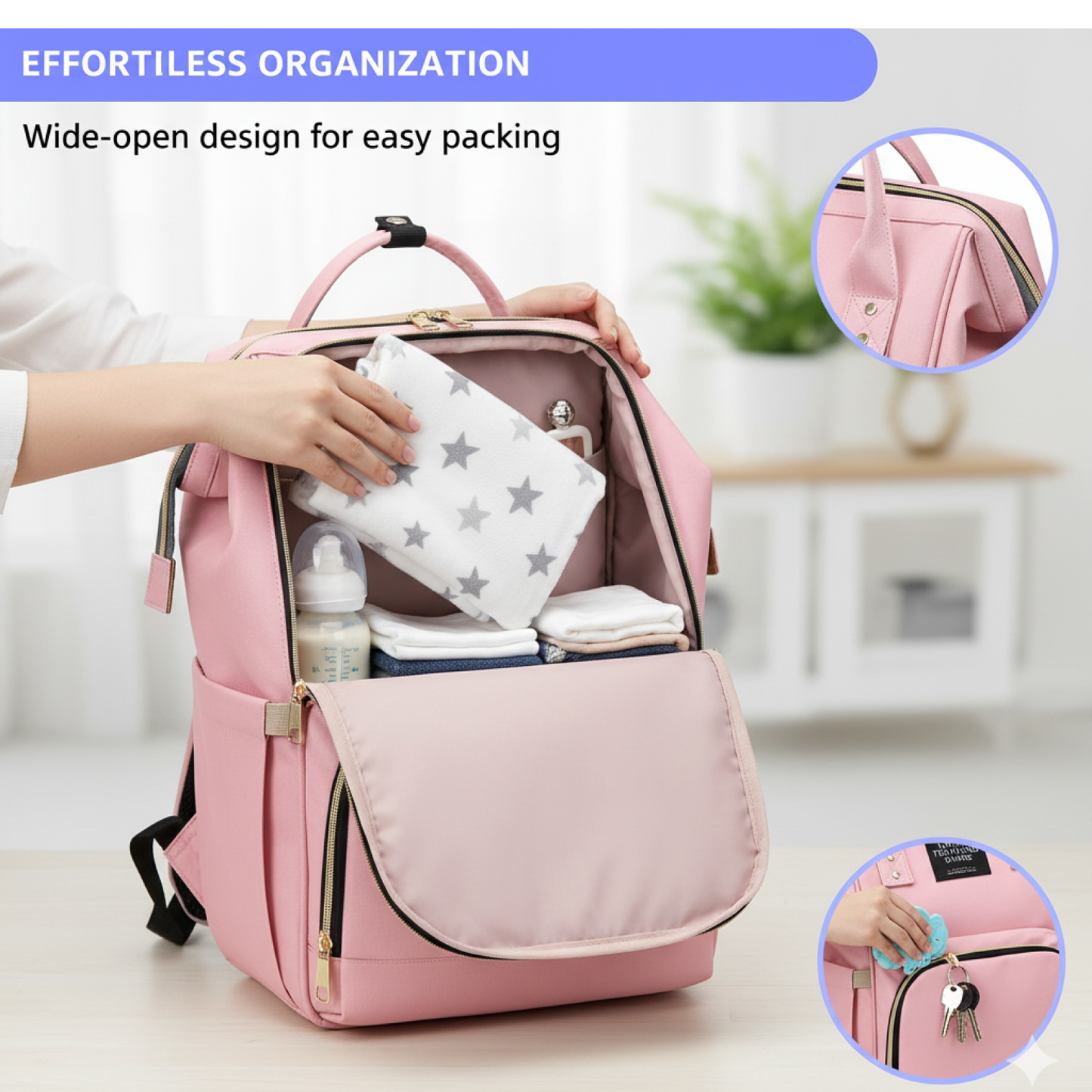 Diaper Bag Backpack – Large Capacity, Multipurpose | Tots Basics