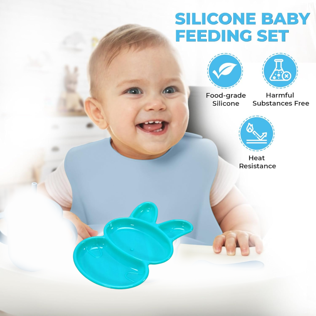Kids' Rabbit Dish Set – Unbreakable Multicolor 6-Piece | TinyTrendy