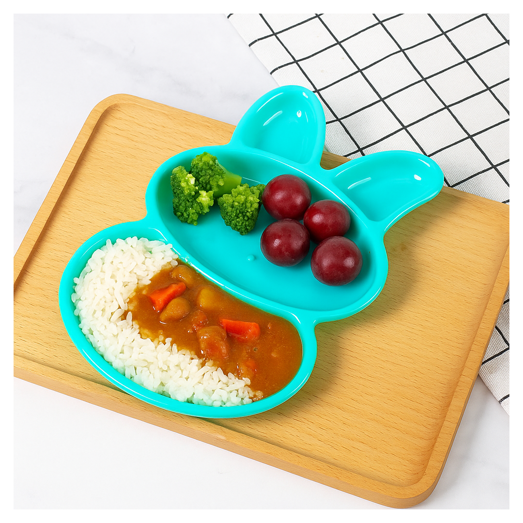 Kids' Rabbit Dish Set – Unbreakable Multicolor 6-Piece | TinyTrendy