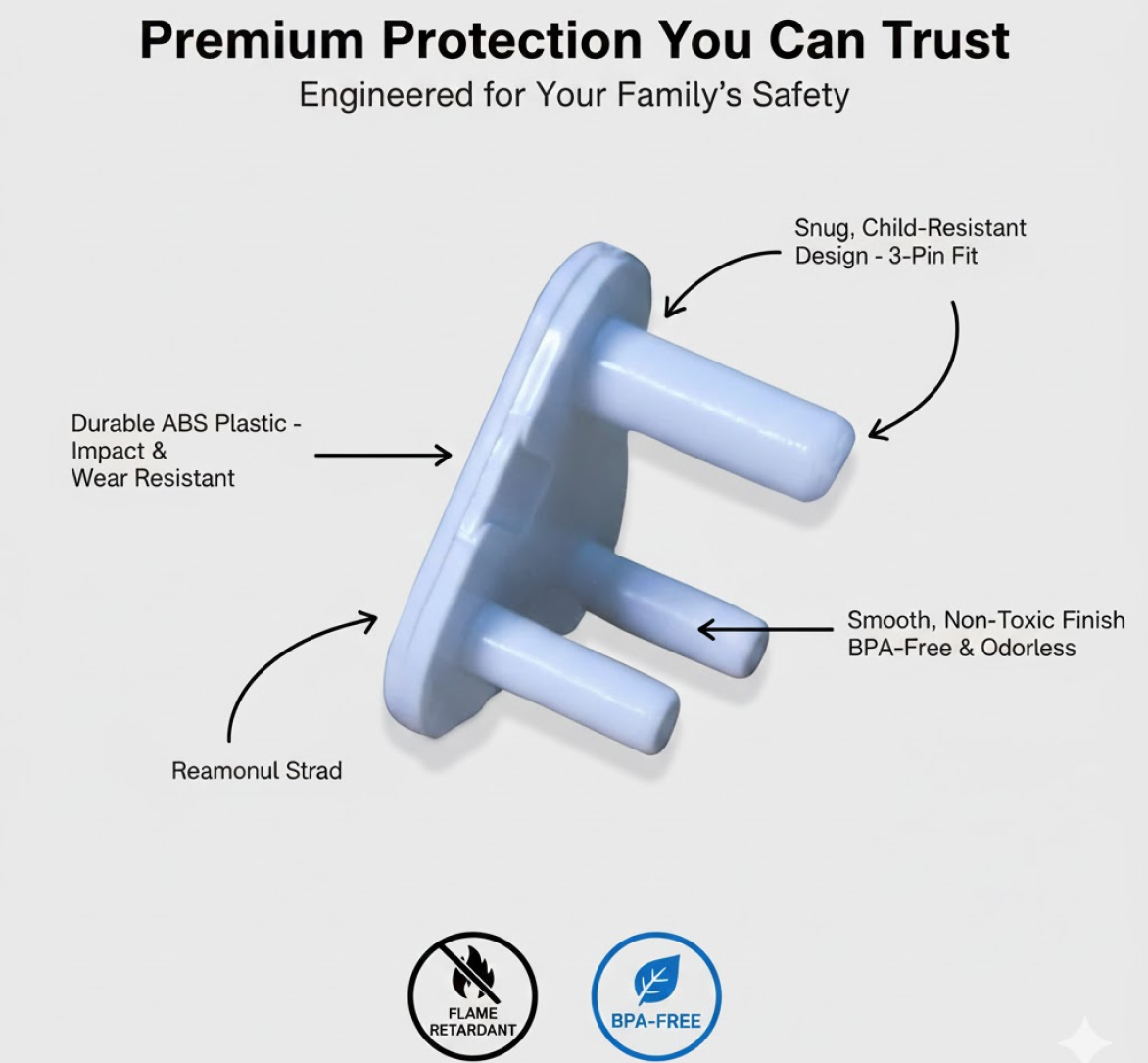 Baby Safety Socket Cover – Large 15Amp Outlet Protector | WipeTech