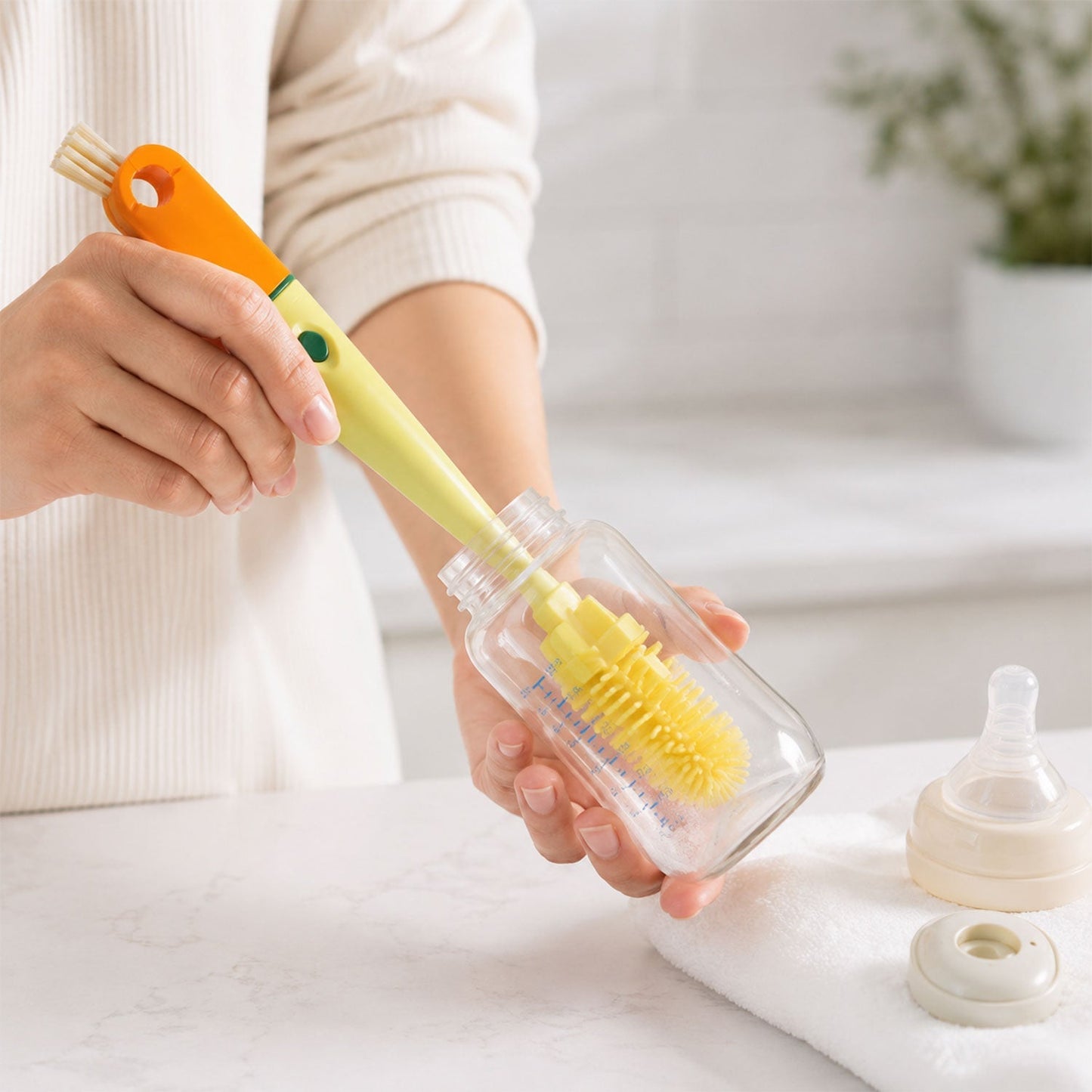 4 in 1 Silicone Bottle Cleaning Brush – Hygienic & Reusable