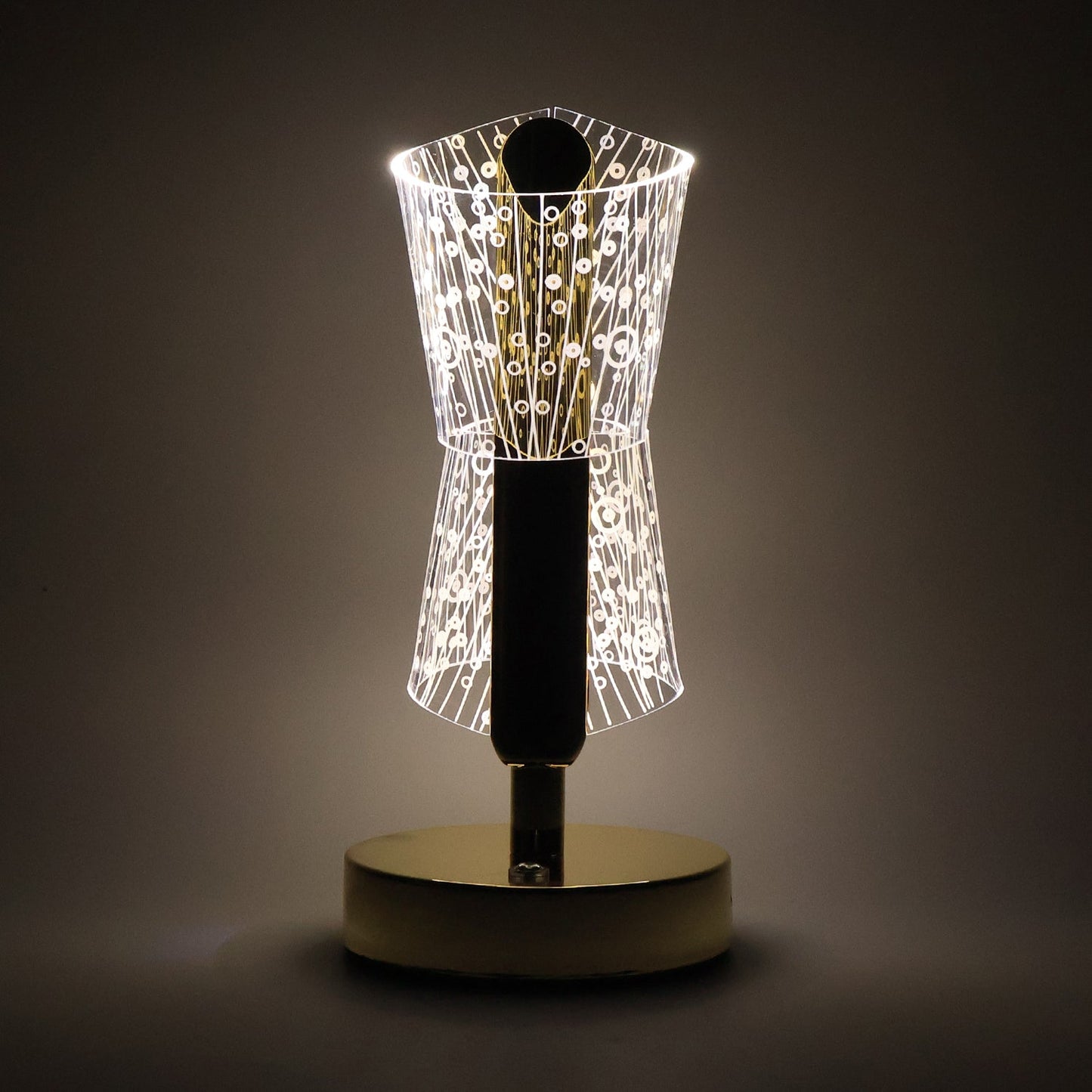 Crystal LED Double Shade Table Lamp – Elegant Home Lighting