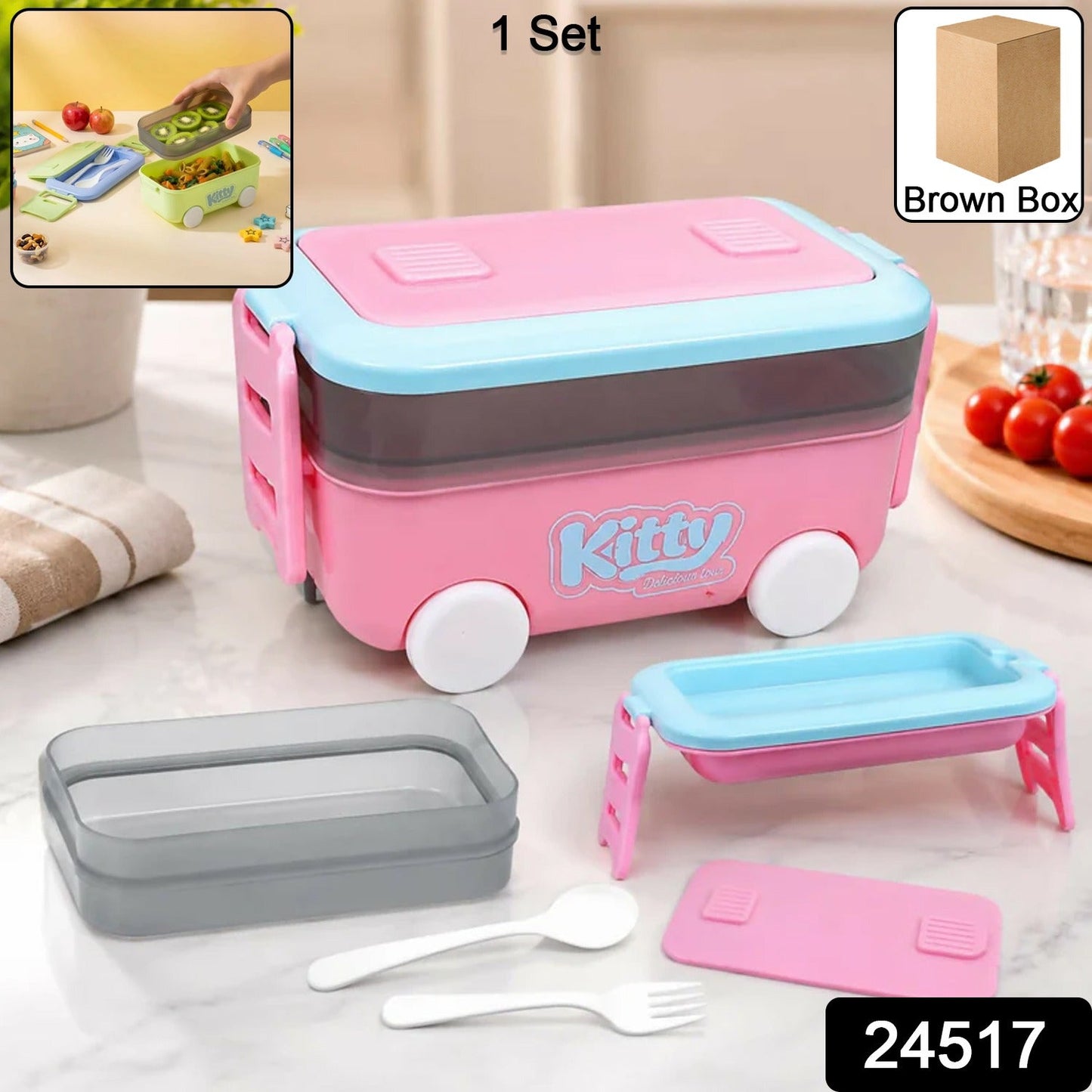 Kids Car Shape Lunch Box with Wheels – Fun and Leakproof Design