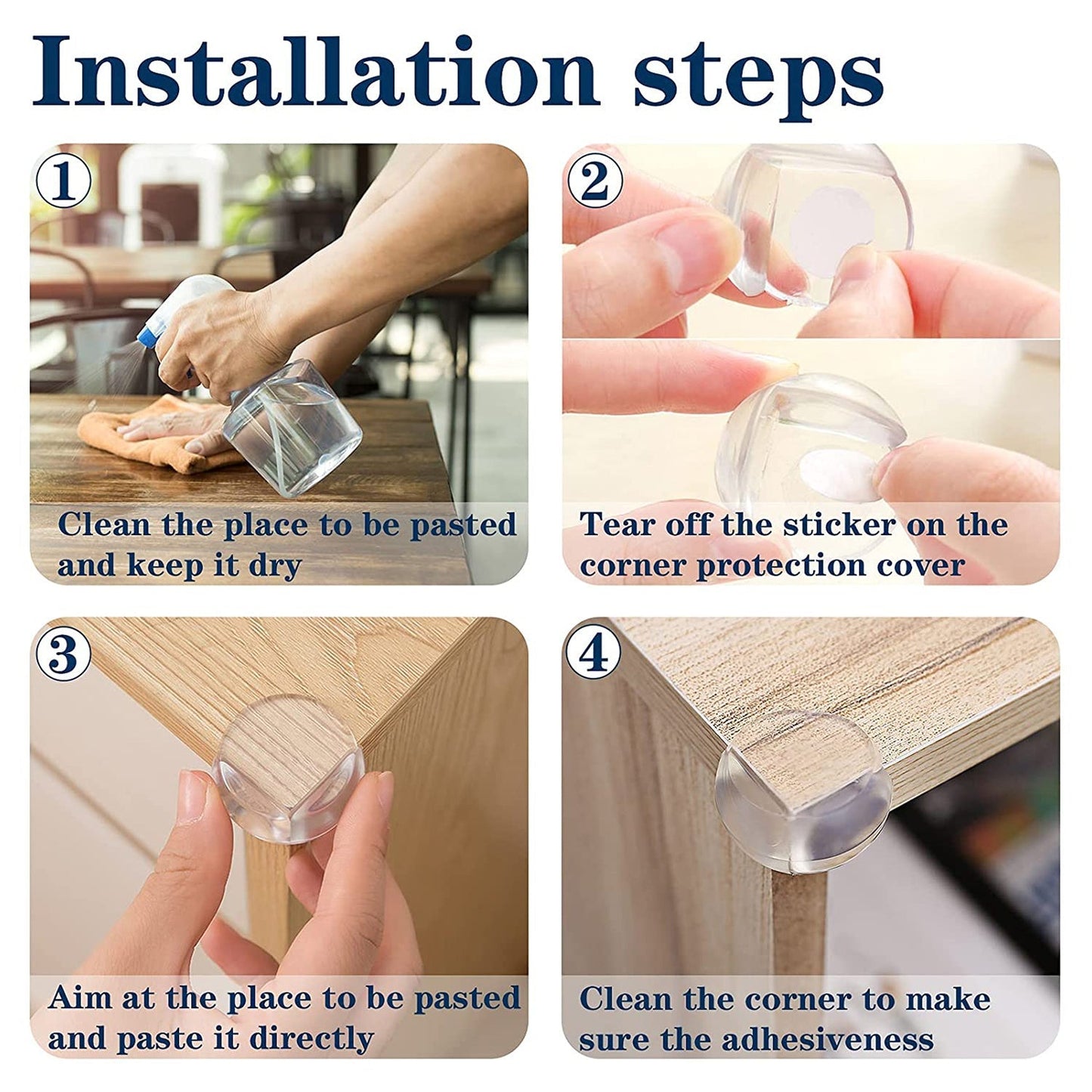 Clear Corner Guards – Strong Adhesive, 4-Pack | Velva Baby